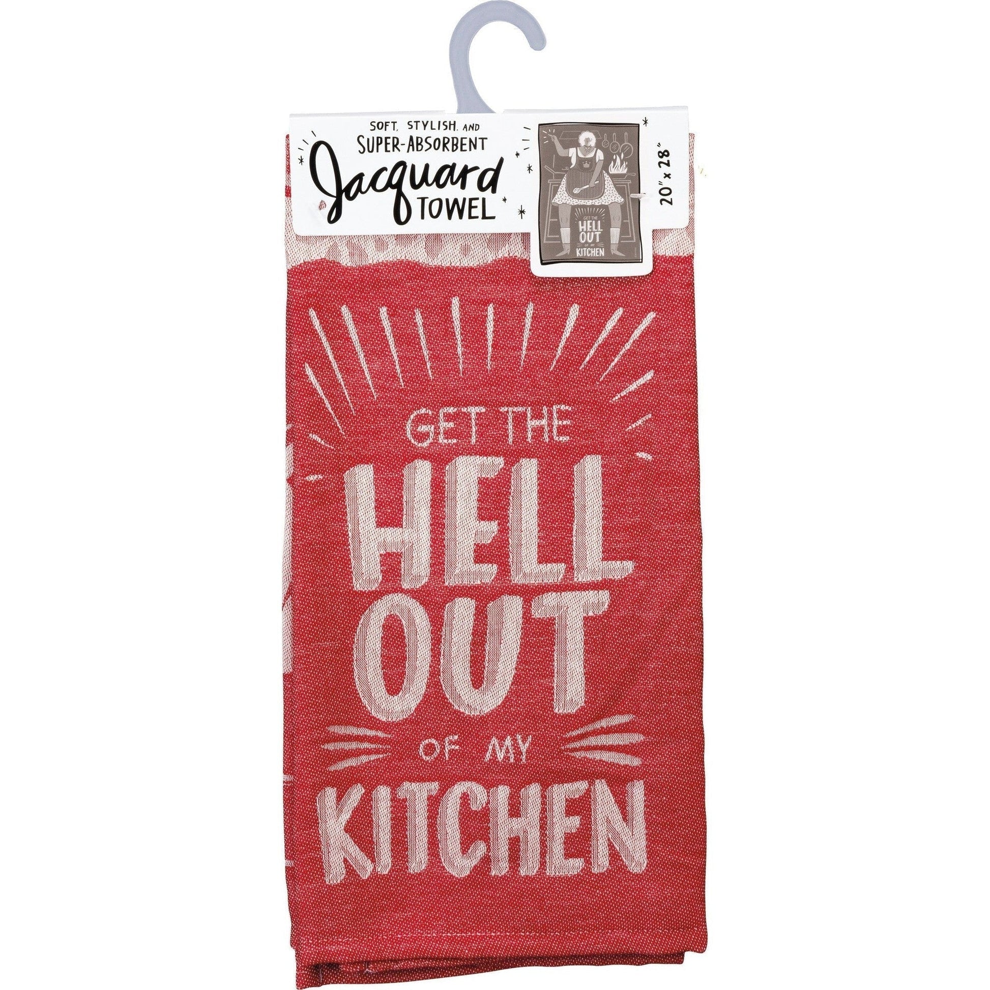 Get The Hell Out of My Kitchen Dish Cloth Towel | Novelty Tea Towel 20" x 28" | Gift for Her