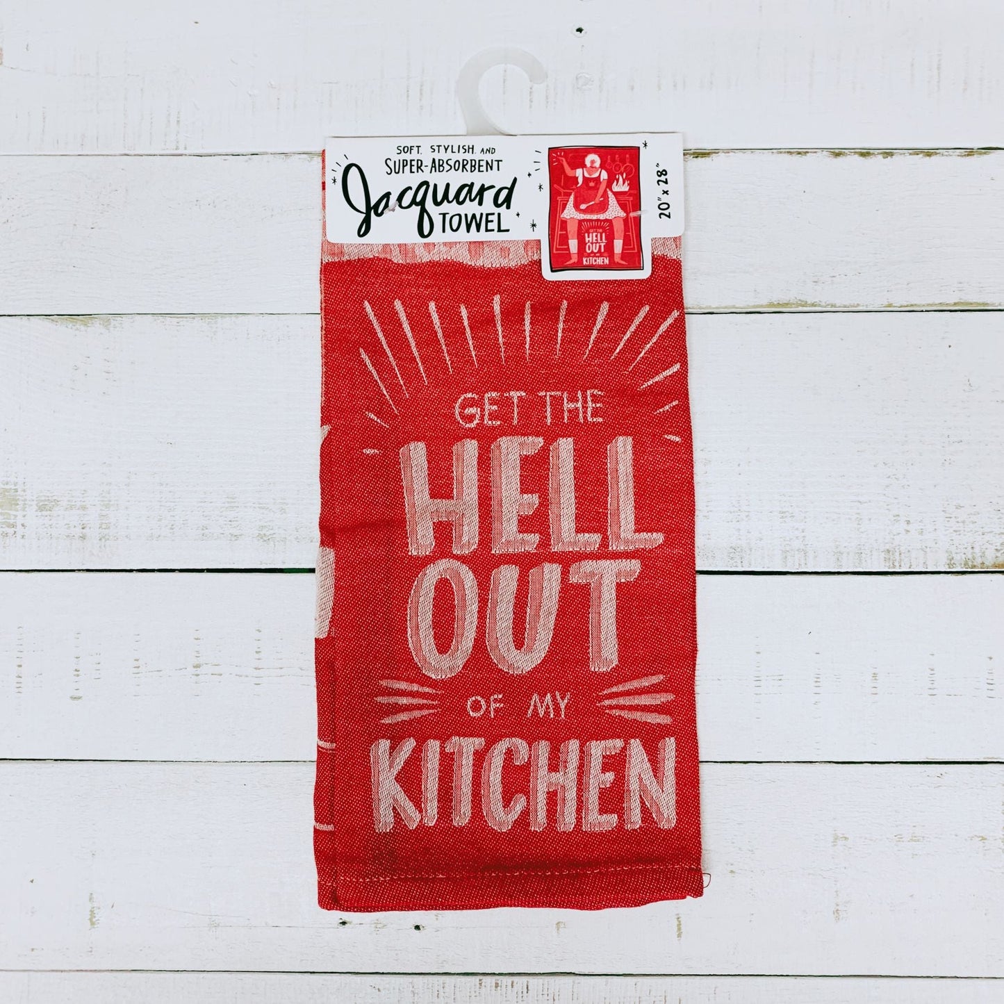Get The Hell Out of My Kitchen Dish Cloth Towel | Novelty Tea Towel | Cute Kitchen Hand Towel | 20" x 28"