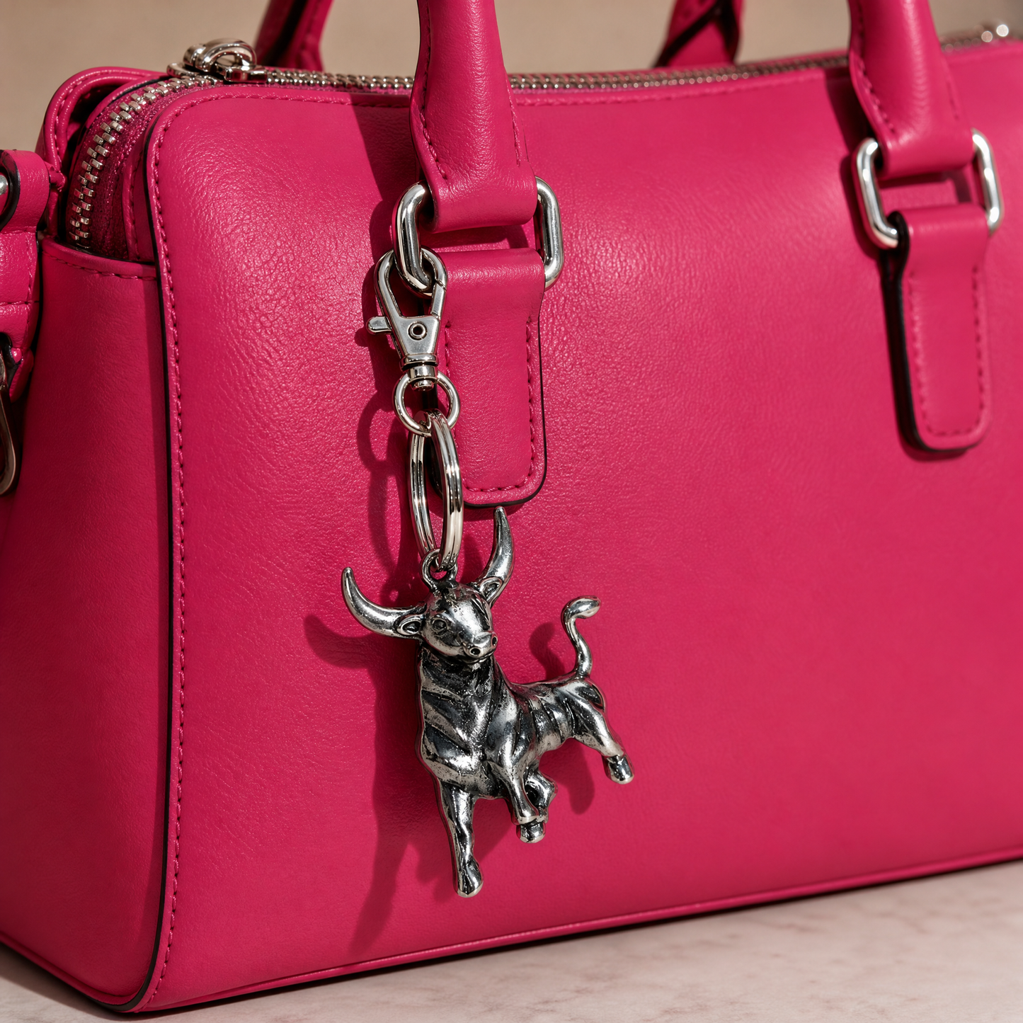 GetBullish Bull Handbag Charm | Heritage Gold or Silver | Lobster Clasp