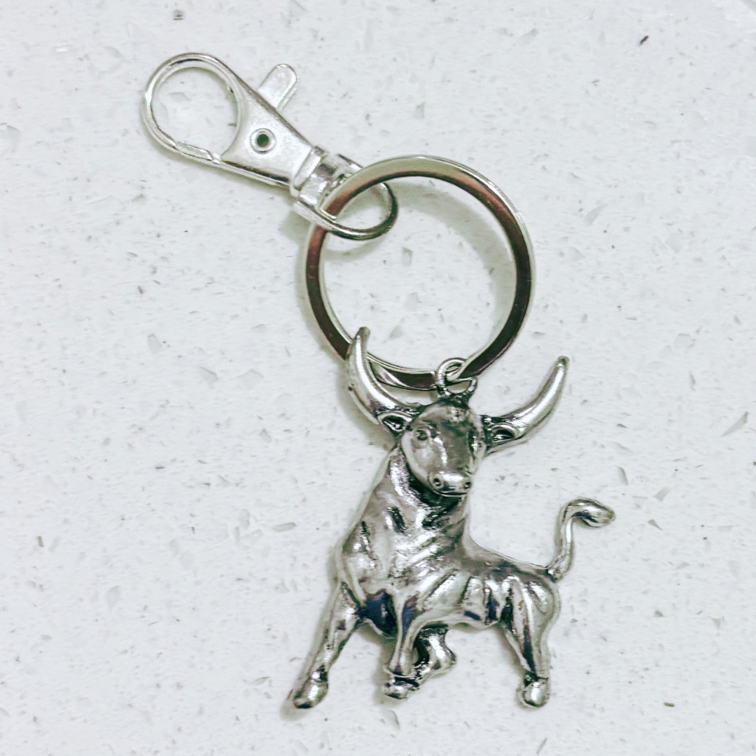 GetBullish Bull Handbag Charm | Heritage Gold or Silver | Lobster Clasp