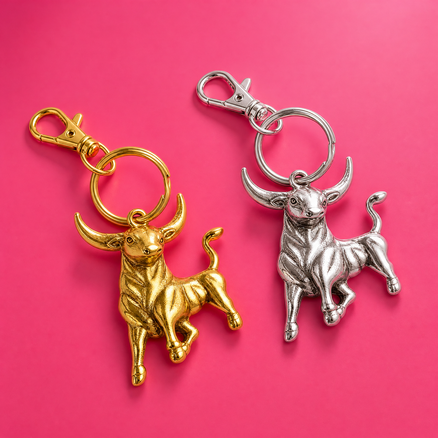 GetBullish Bull Handbag Charm | Heritage Gold or Silver | Lobster Clasp