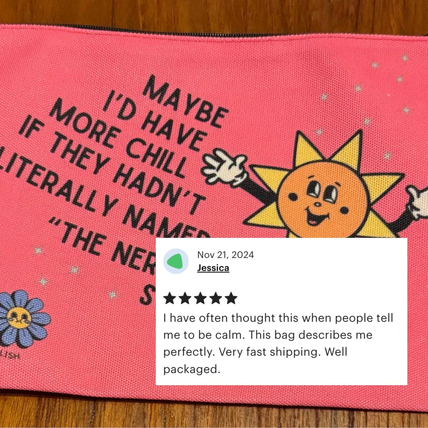 GetBullish Maybe I'd Have More Chill Canvas Zipper Pouch 9.5" x 7" | Cosmetics Bag or Pencil Case