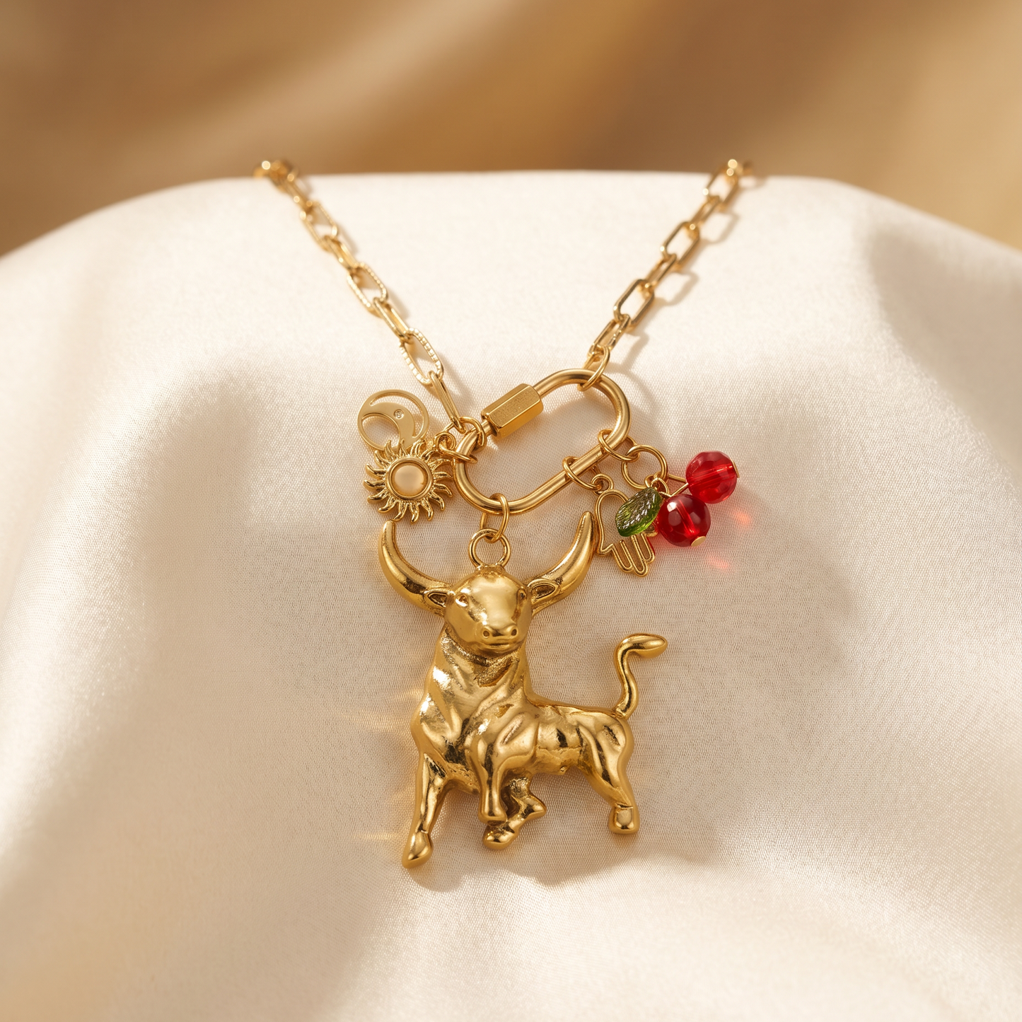GetBullish Signature Bull Carabiner Charm Necklace - 3 Styles