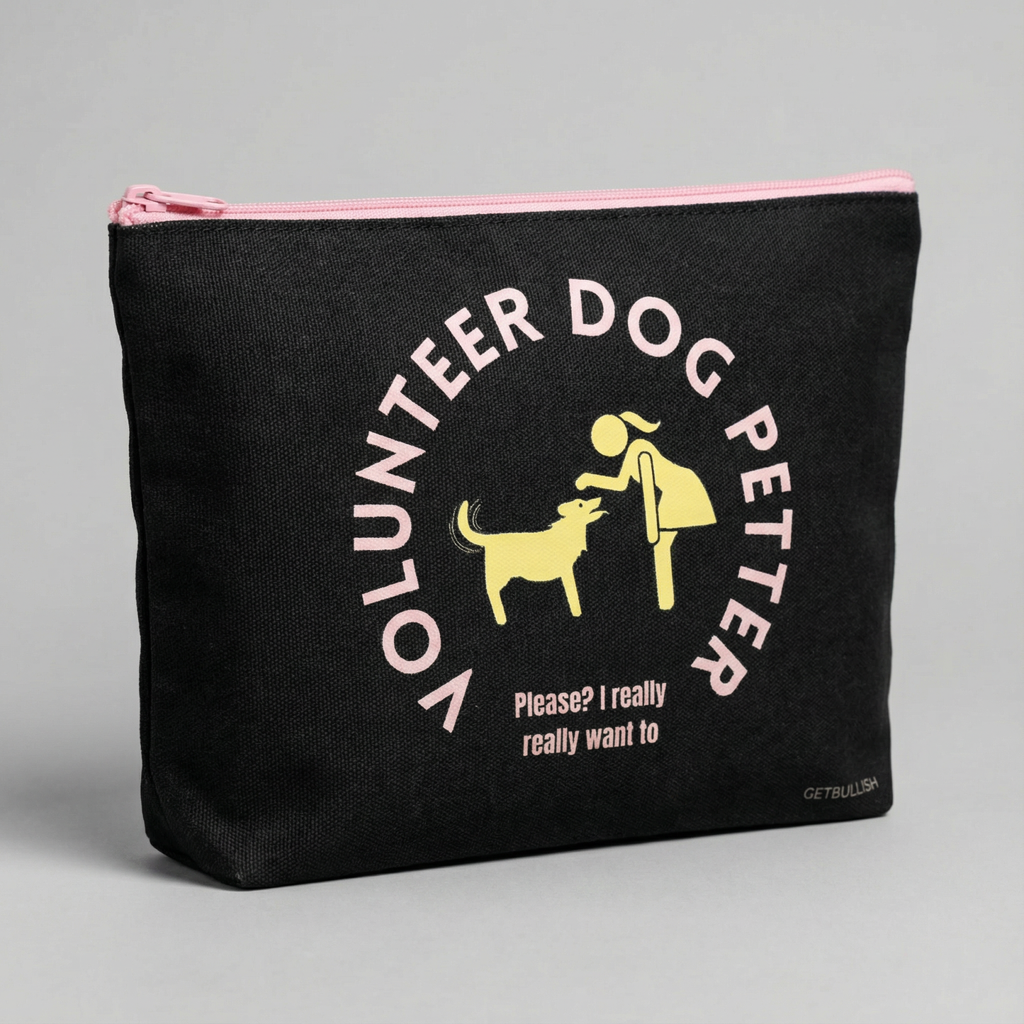 GetBullish Volunteer Dog Petter Canvas Zipper Pouch 9.5" x 7" | Cosmetics Bag or Pencil Case