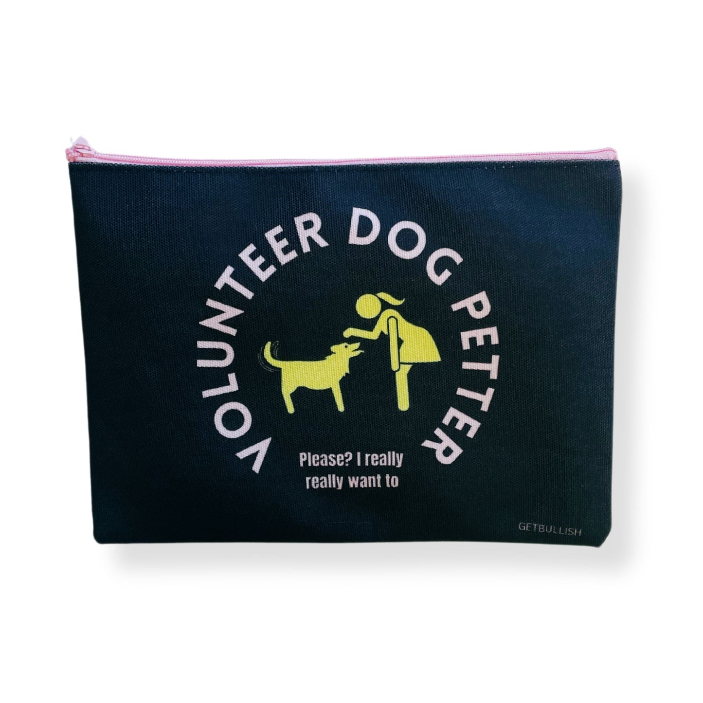 GetBullish Volunteer Dog Petter Canvas Zipper Pouch 9.5" x 7" | Cosmetics Bag or Pencil Case