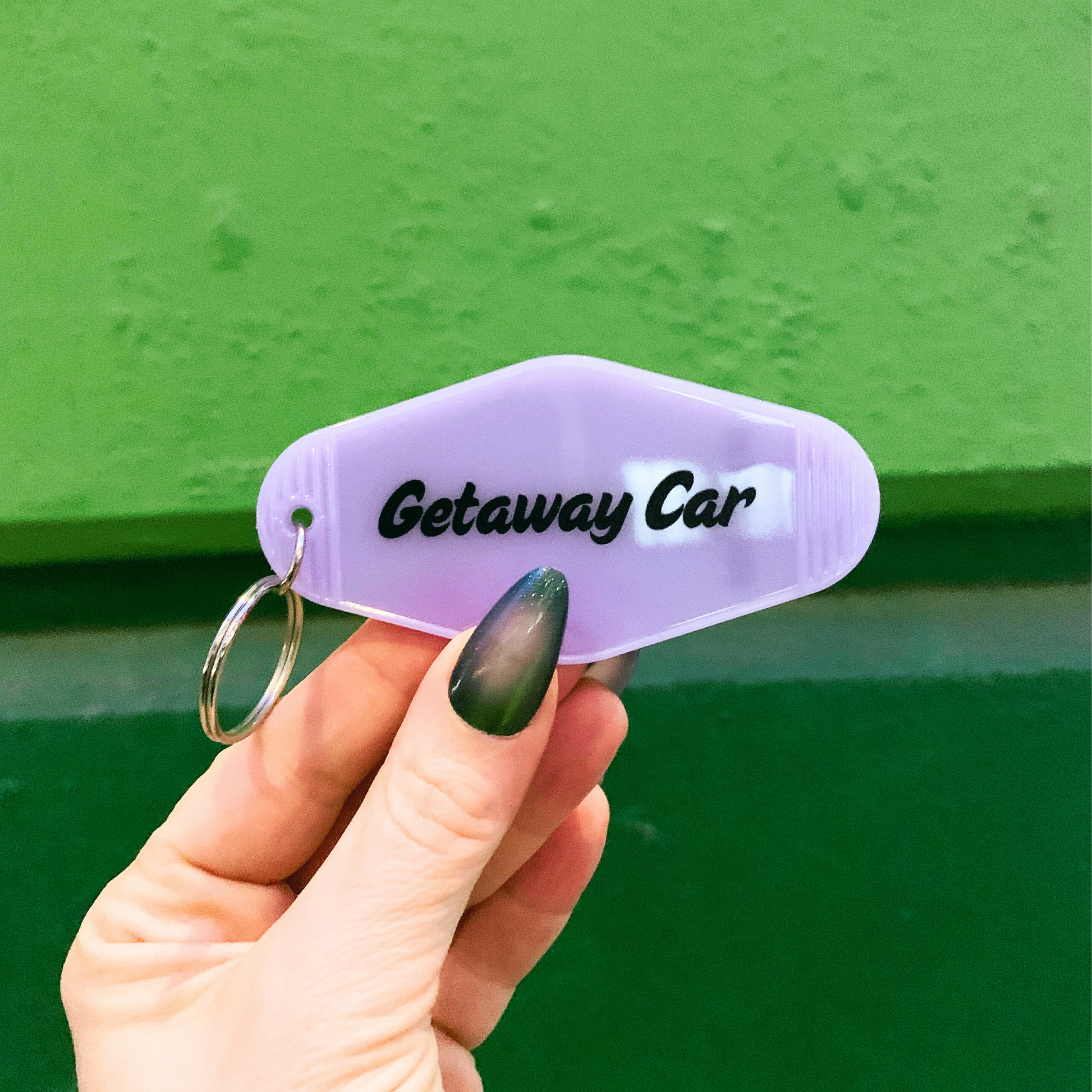 Getaway Car Motel Style Keychain in Translucent Purple