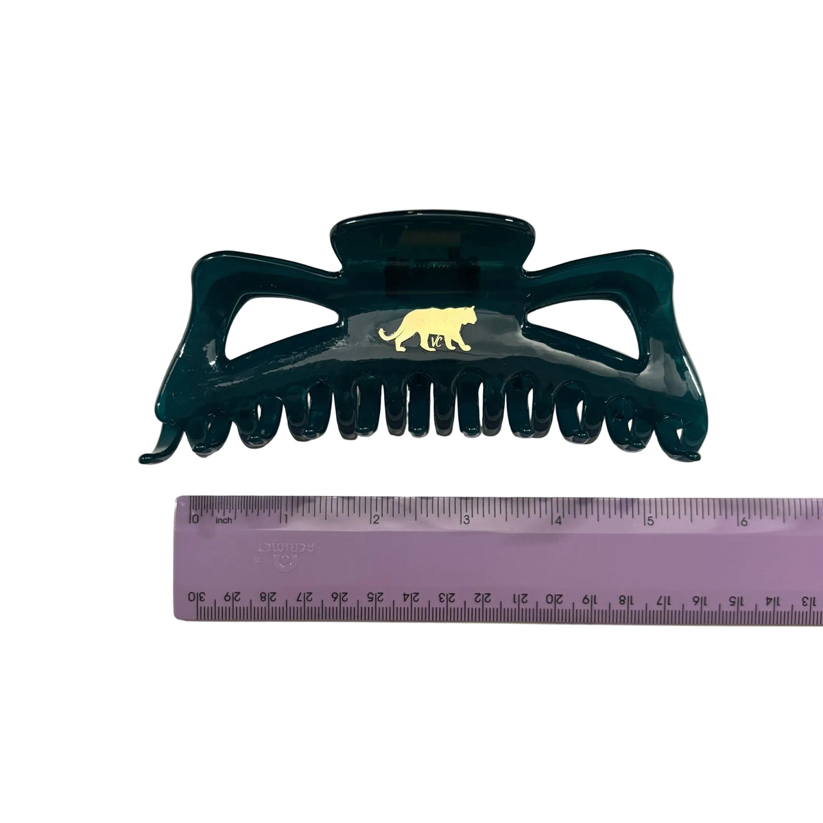 Giant Emerald Megabow Hair Claw for Long, Thick Hair | Velvet Claws Panther Icon in Gold Foil