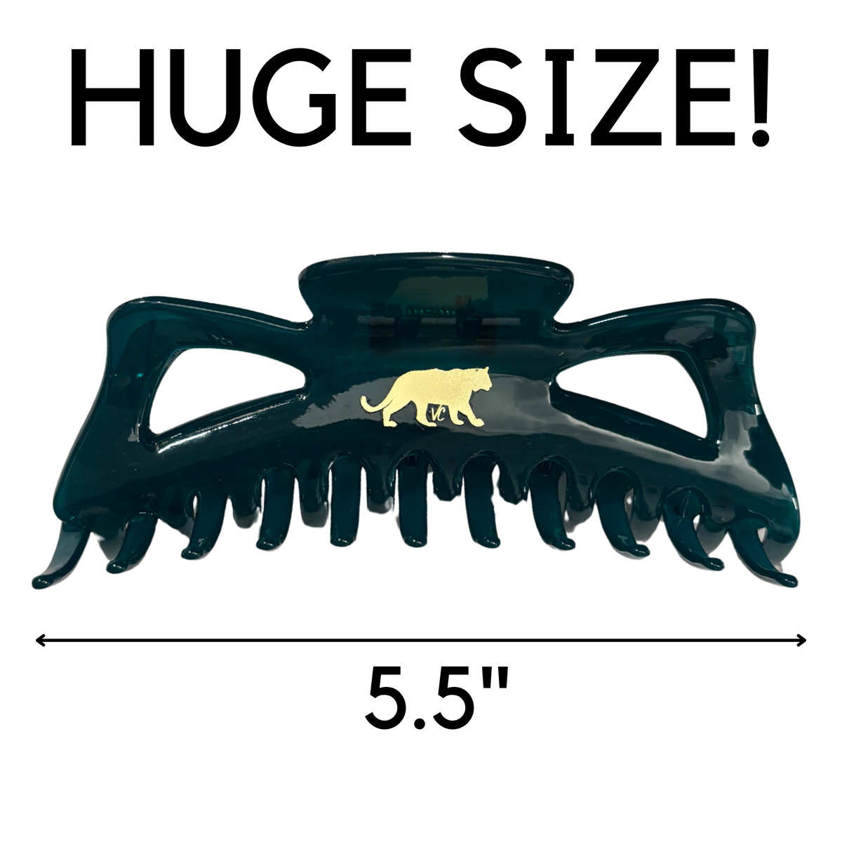 Giant Emerald Megabow Hair Claw for Long, Thick Hair | Velvet Claws Panther Icon in Gold Foil-Velvet Claws-The Bullish Store