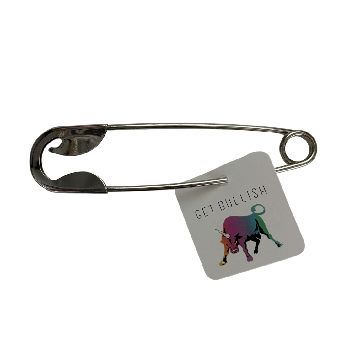 Giant Safety Pin Hair Clip | Punk Bun Pin | 5" Silver | Bag Charm or Keychain-Paper & Quartz-The Bullish Store