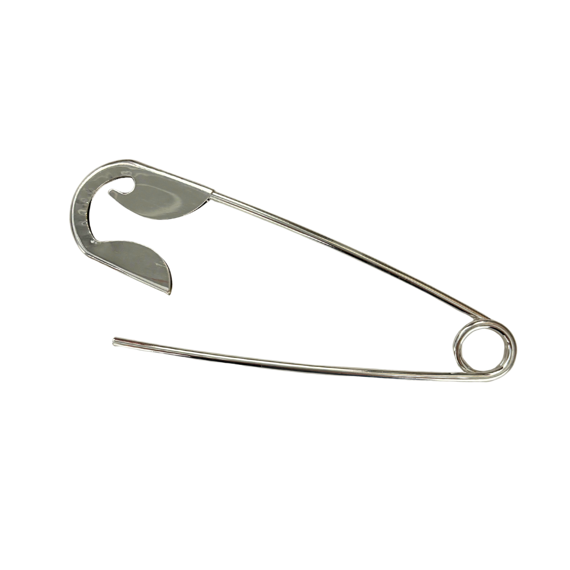 Giant Safety Pin Hair Clip | Punk Bun Pin | 5" Silver | Bag Charm or Keychain