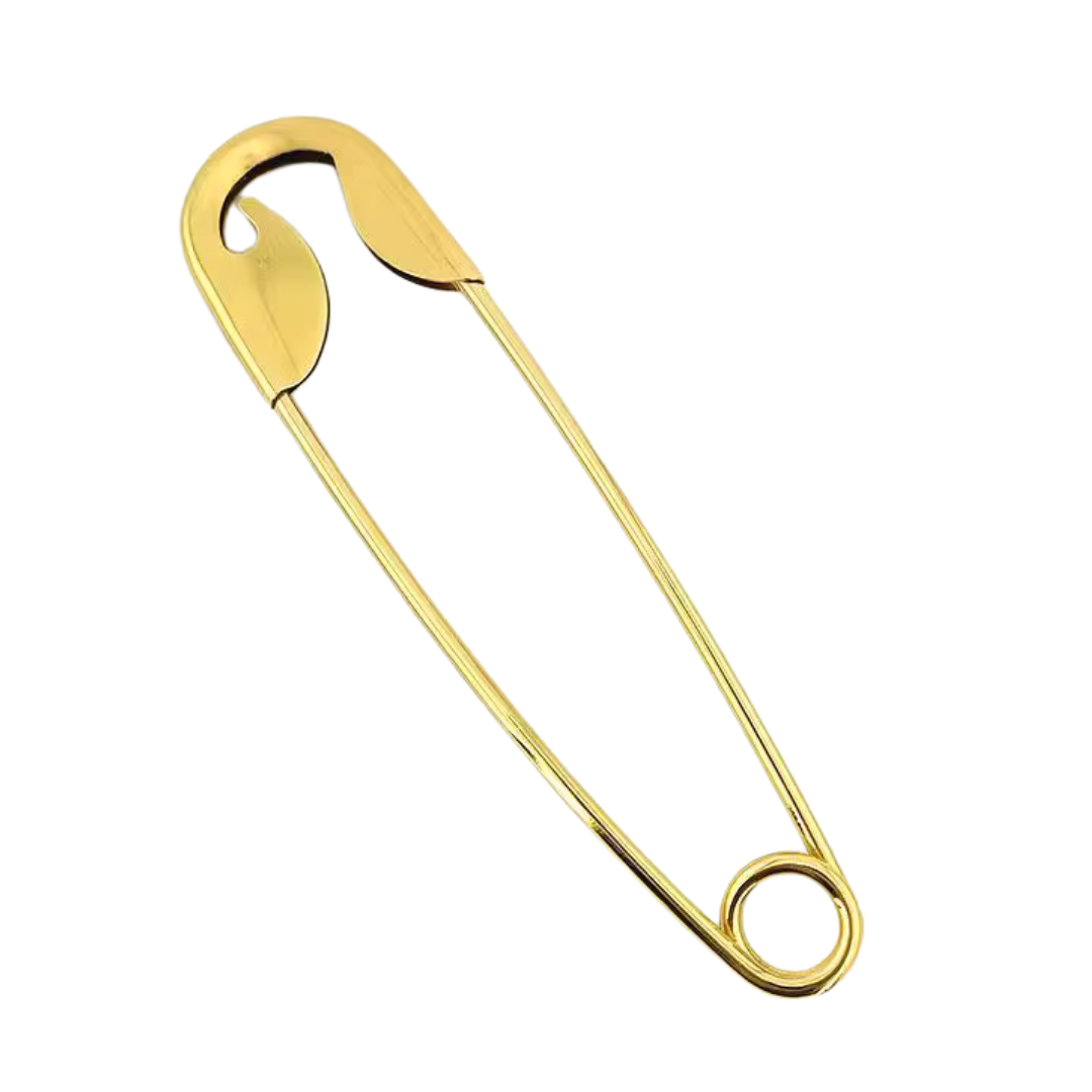Giant Safety Pin Hair Clip in Gold | 5" Punk Bun Pin or Bag Charm