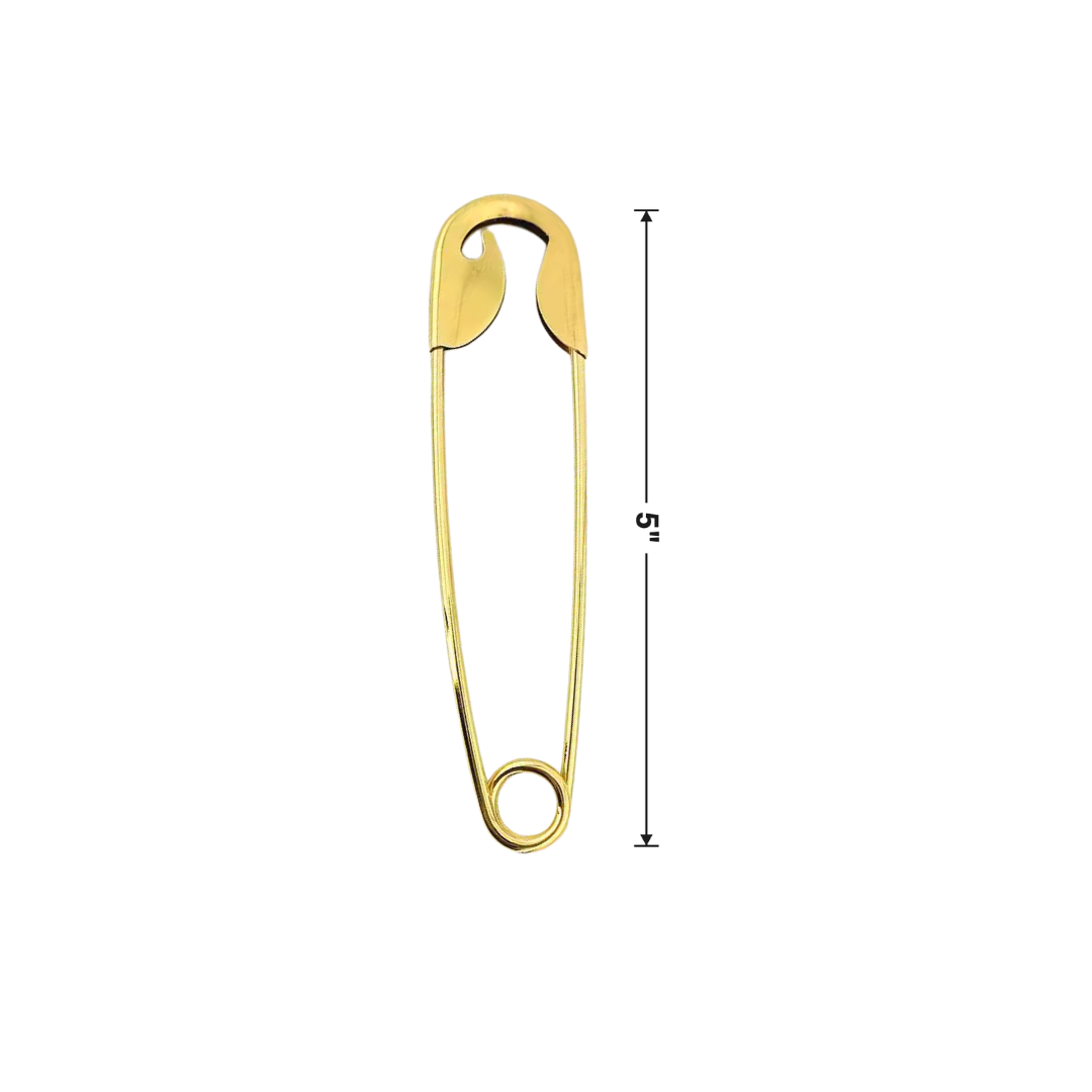 Giant Safety Pin Hair Clip in Gold | 5" Punk Bun Pin or Bag Charm