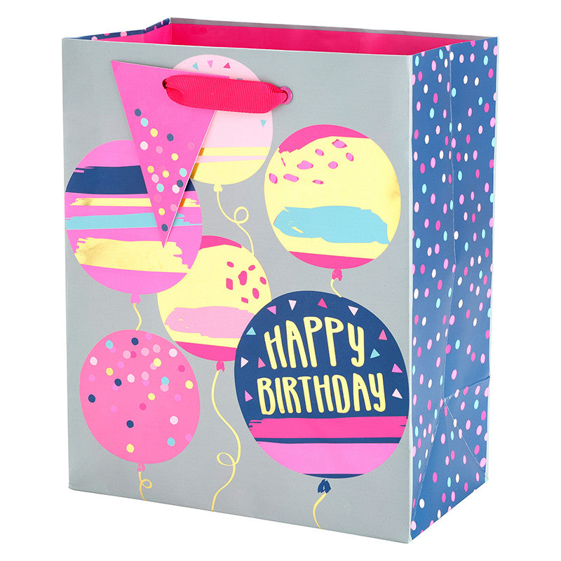 Gift Bag - Birthday Pink Balloon Medium