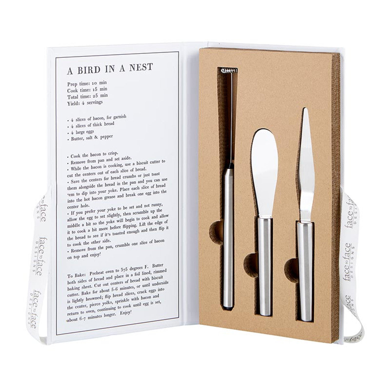 Gift Box: Sunny-Side Up Breakfast Tools Book Box | Frother, Jam Spreader, and Butter Scraper Gift Set