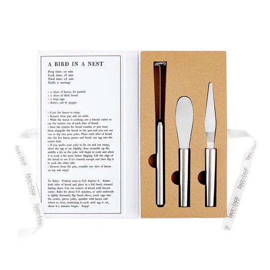 Gift Box: Sunny-Side Up Breakfast Tools Book Box | Frother, Jam Spreader, and Butter Scraper Gift Set