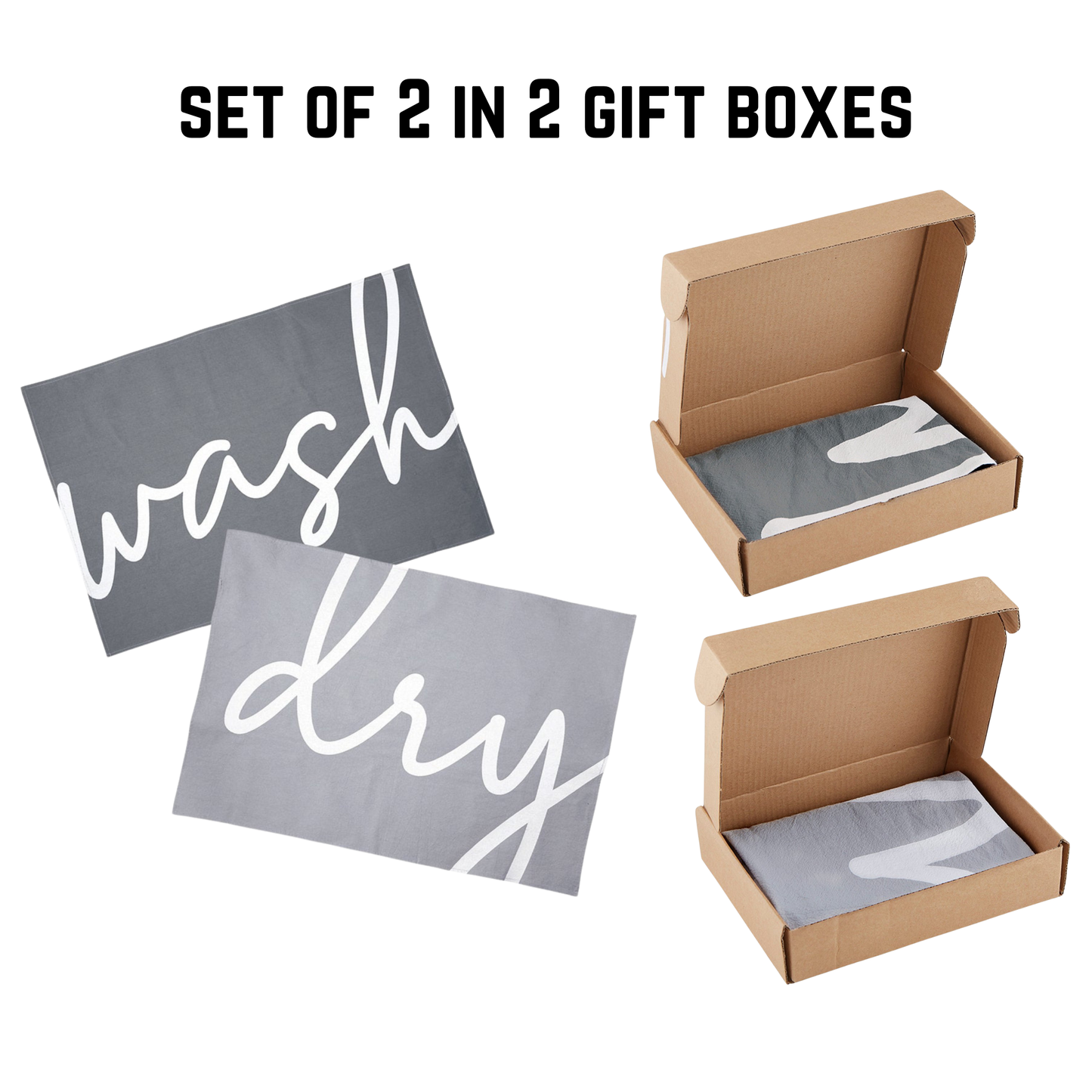 Gift Boxed Kitchen Tea Towels | 20" x 29" Plush Dish Towels Stocking Stuffer Kitchen Gift