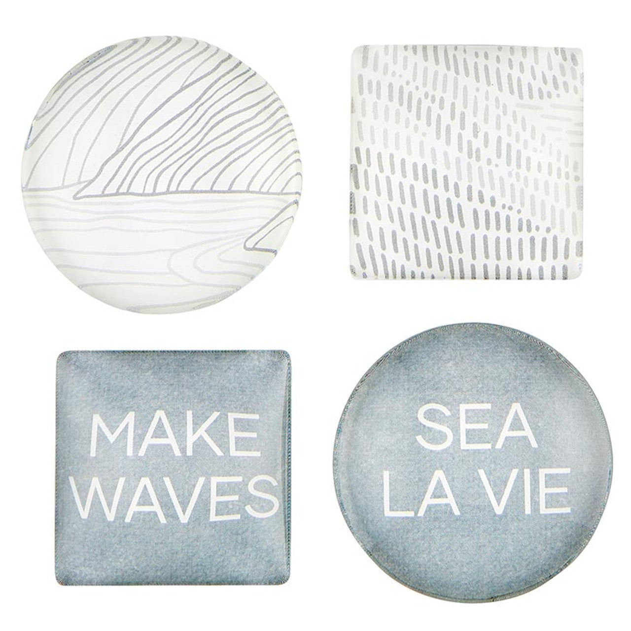 Make Waves Glass Magnet Set of 4 in a Gift Box | Sea Inspired Art Design