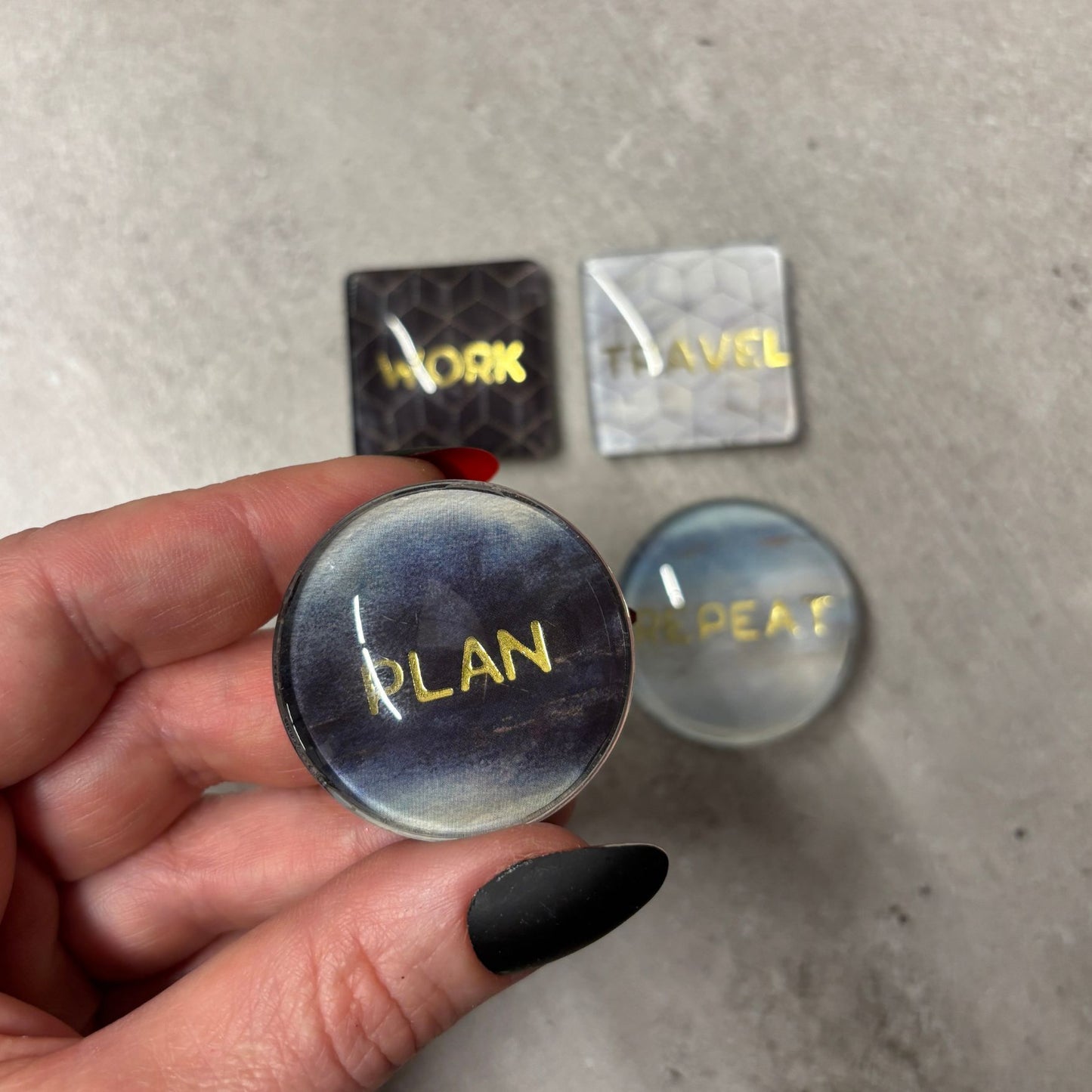 Gift Boxed Magnet Set | Travel Themed Glass Magnet Set of 4