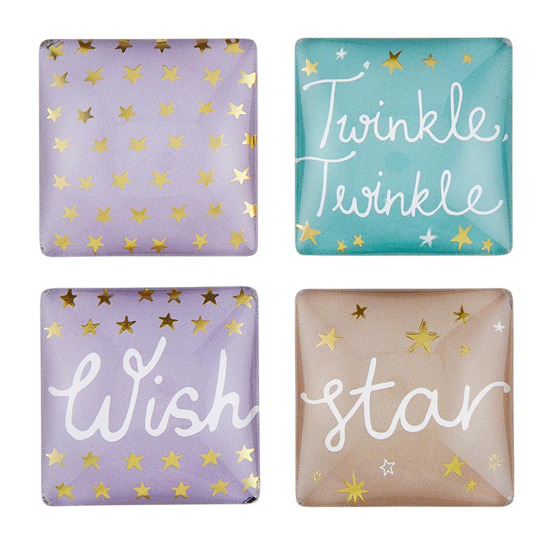 Gift Boxed Magnet Set | Wish Twinkle Square Glass Magnets Set of 4