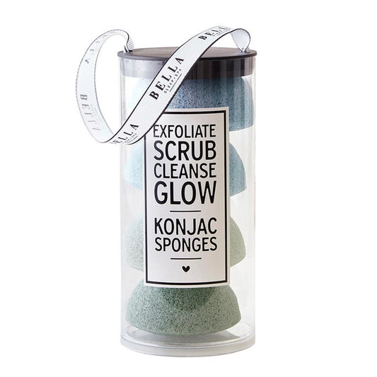 Facial Konjac Sponges in Beach Ombre Tube Pack | Giftable Skincare Beauty Kit Set