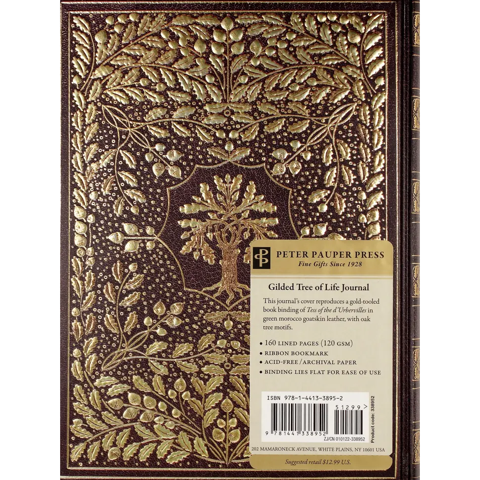 Gilded Tree of Life Journal in Gold | Embossed Cover | 6-1/4'' x 8-1/2''