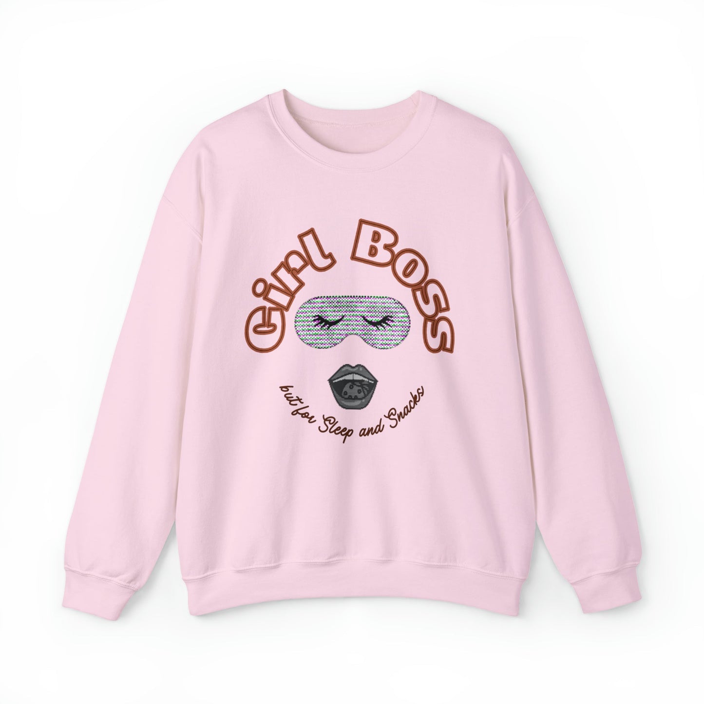 Girl Boss But for Sleep and Snacks Unisex Heavy Blend™ Crewneck Sweatshirt Sizes SM-5XL | Plus Size Available