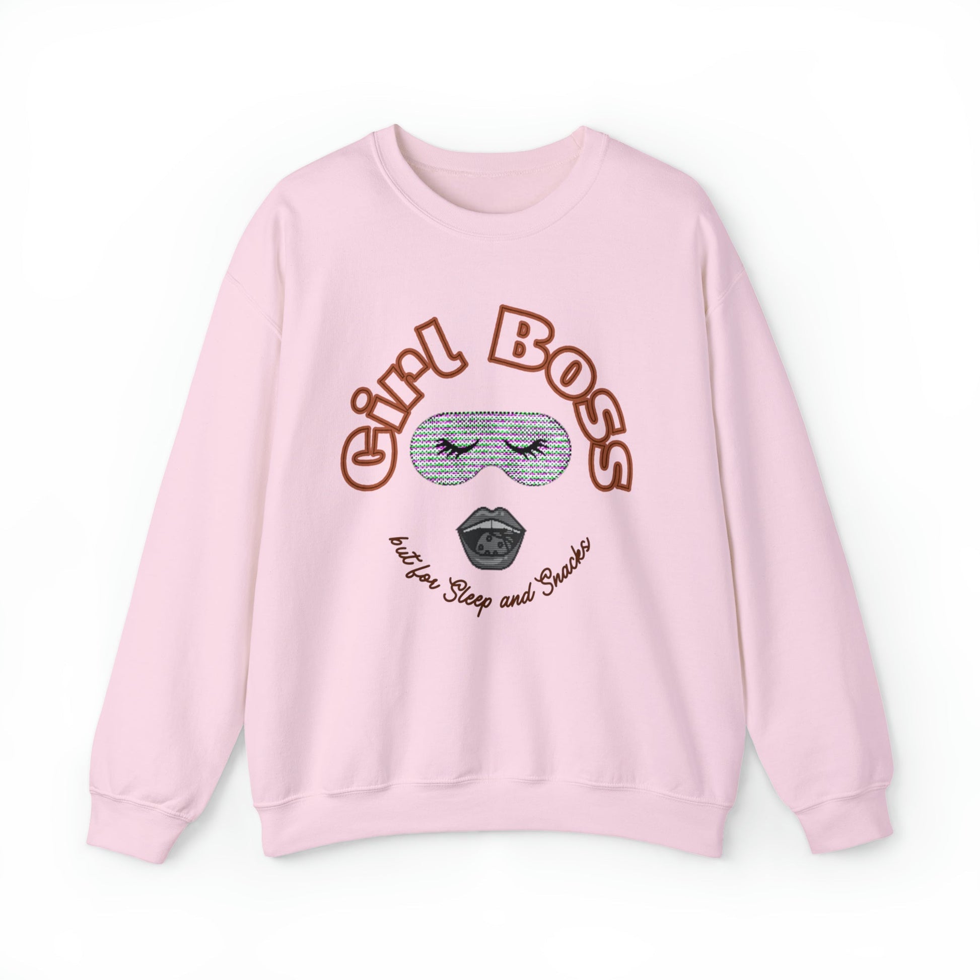 Girl Boss But for Sleep and Snacks Unisex Heavy Blend™ Crewneck Sweatshirt Sizes SM-5XL | Plus Size Available