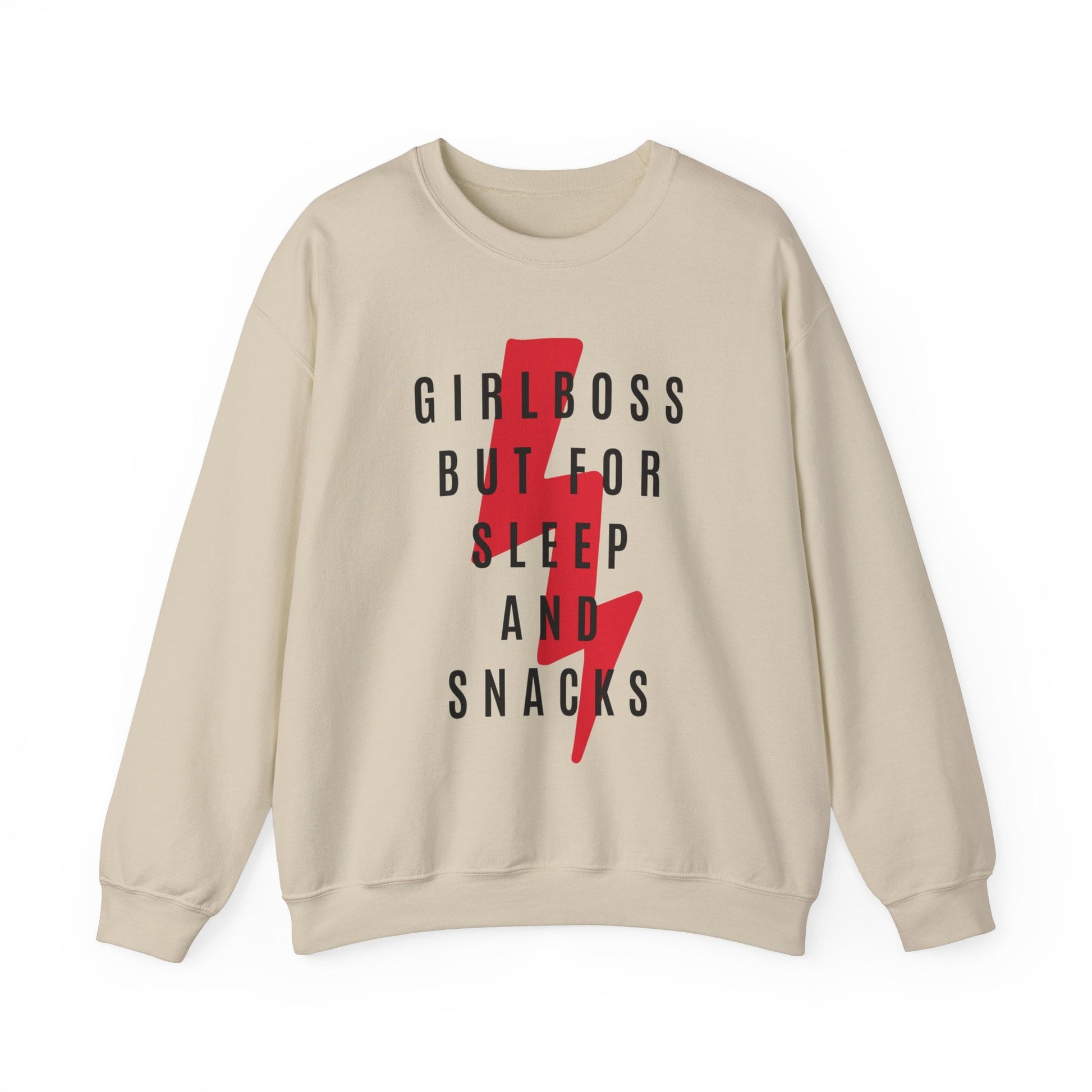 Girl Boss But for Sleep and Snacks Unisex Heavy Blend™ Crewneck Sweatshirt Sizes SM-5XL | Plus Size Available