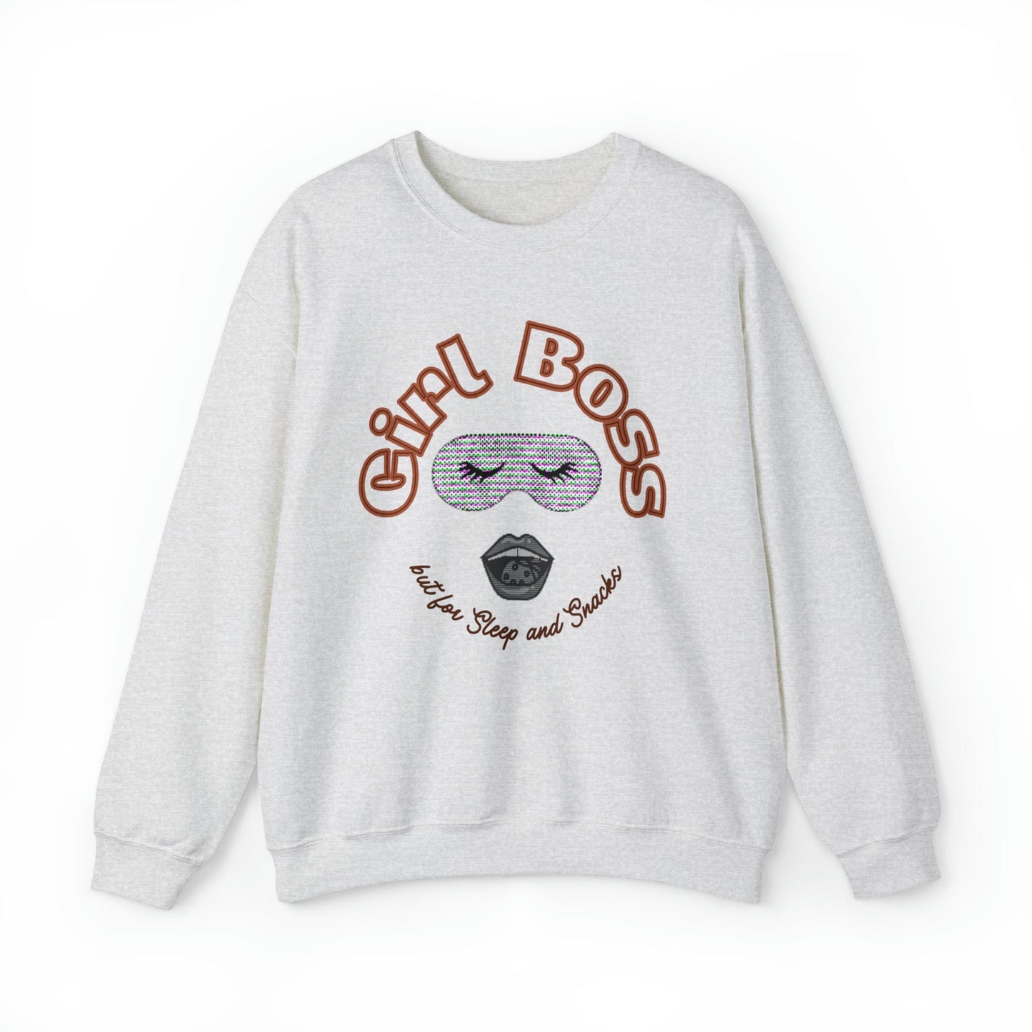 Girl Boss But for Sleep and Snacks Unisex Heavy Blend™ Crewneck Sweatshirt Sizes SM-5XL | Plus Size Available