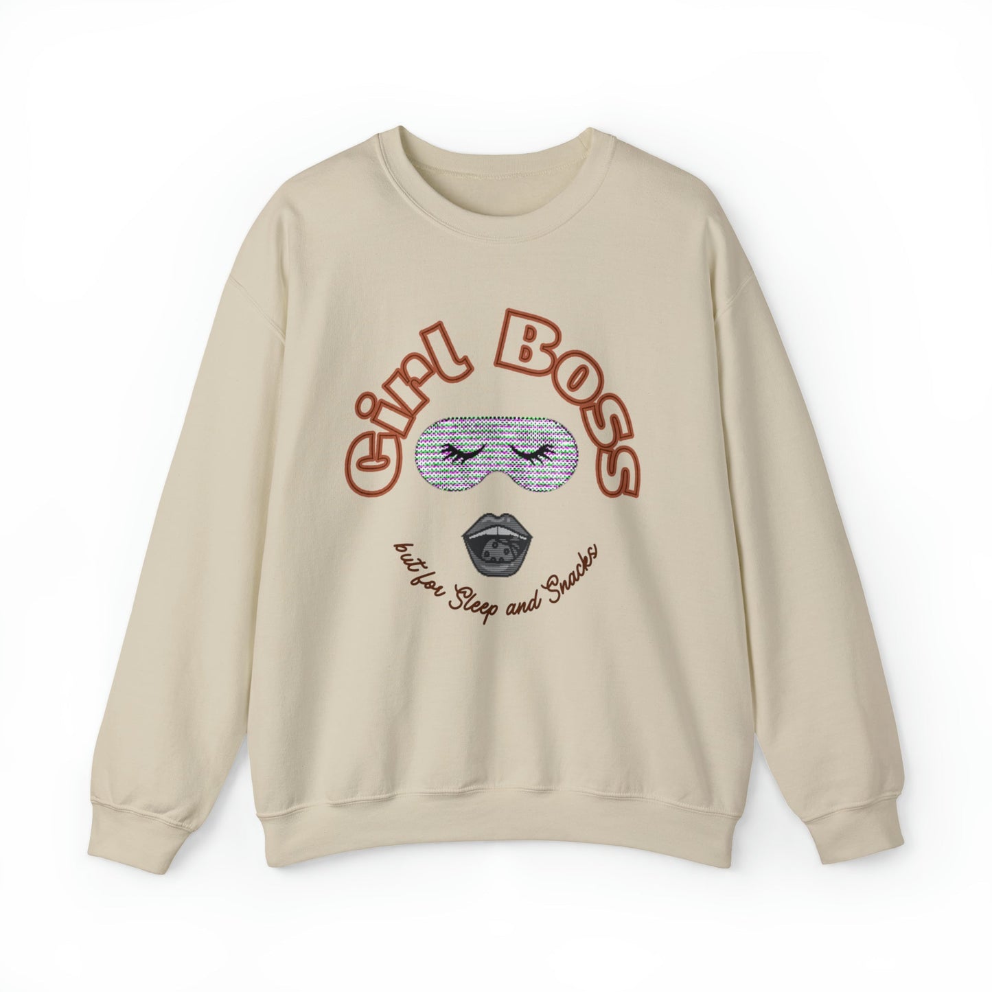 Girl Boss But for Sleep and Snacks Unisex Heavy Blend™ Crewneck Sweatshirt Sizes SM-5XL | Plus Size Available