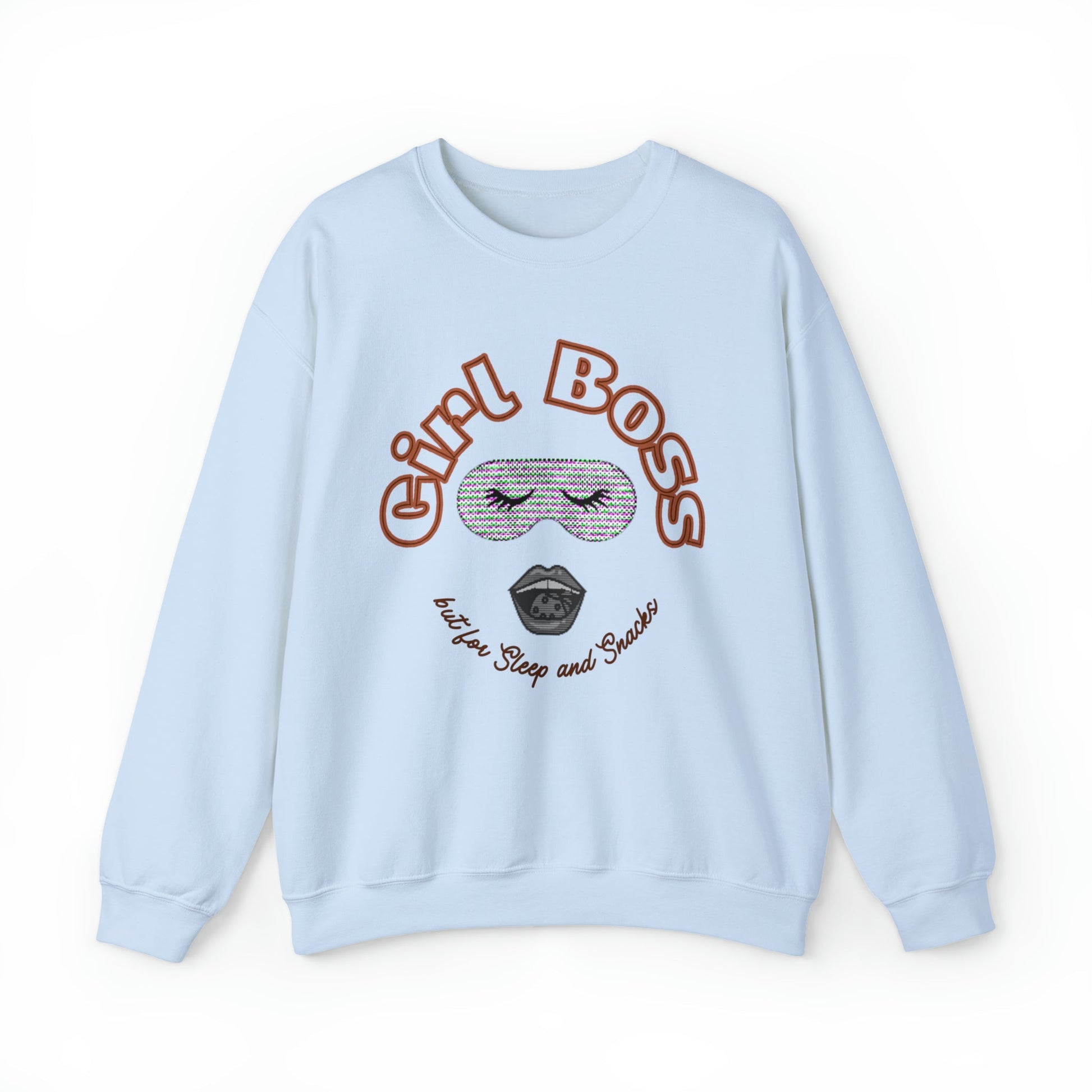 Girl Boss But for Sleep and Snacks Unisex Heavy Blend™ Crewneck Sweatshirt Sizes SM-5XL | Plus Size Available