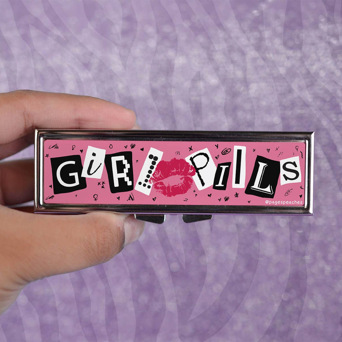 Girl Pills Mini 7-Day Pill Case | 1.25" x 4" x 0.75"