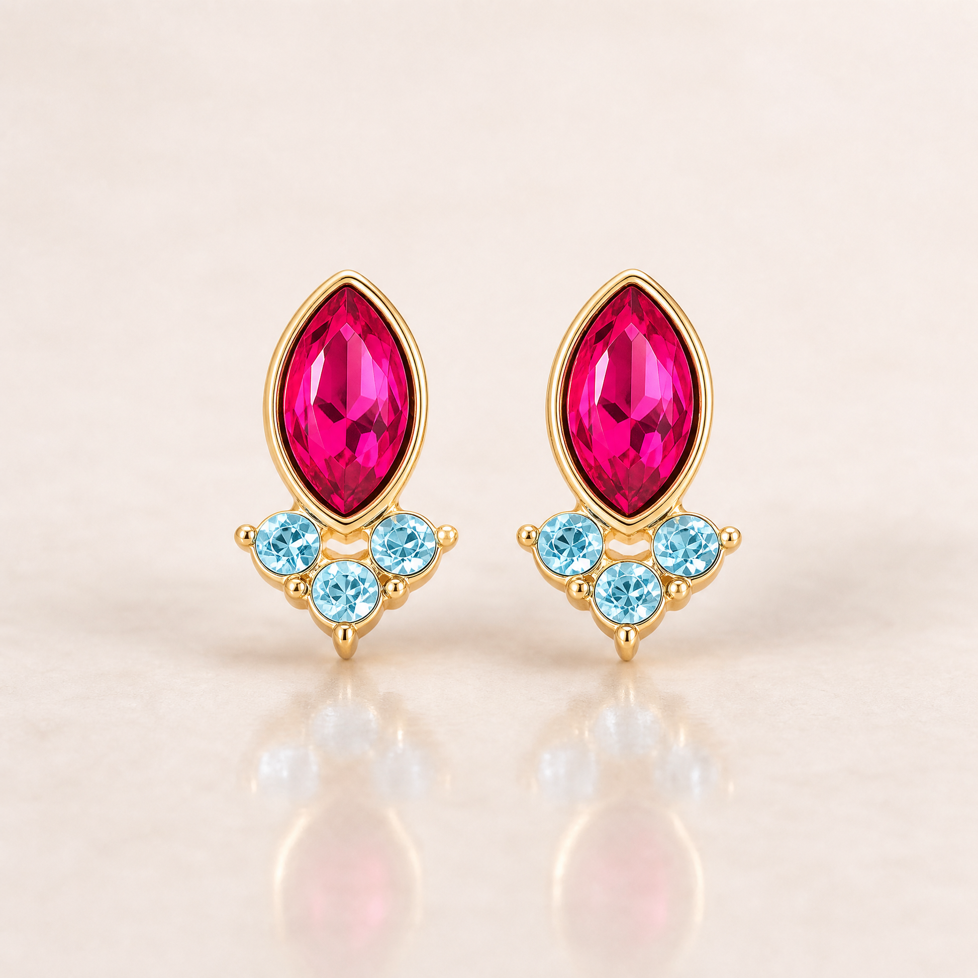 Girl Power Gemstone Leather Tag Earrings