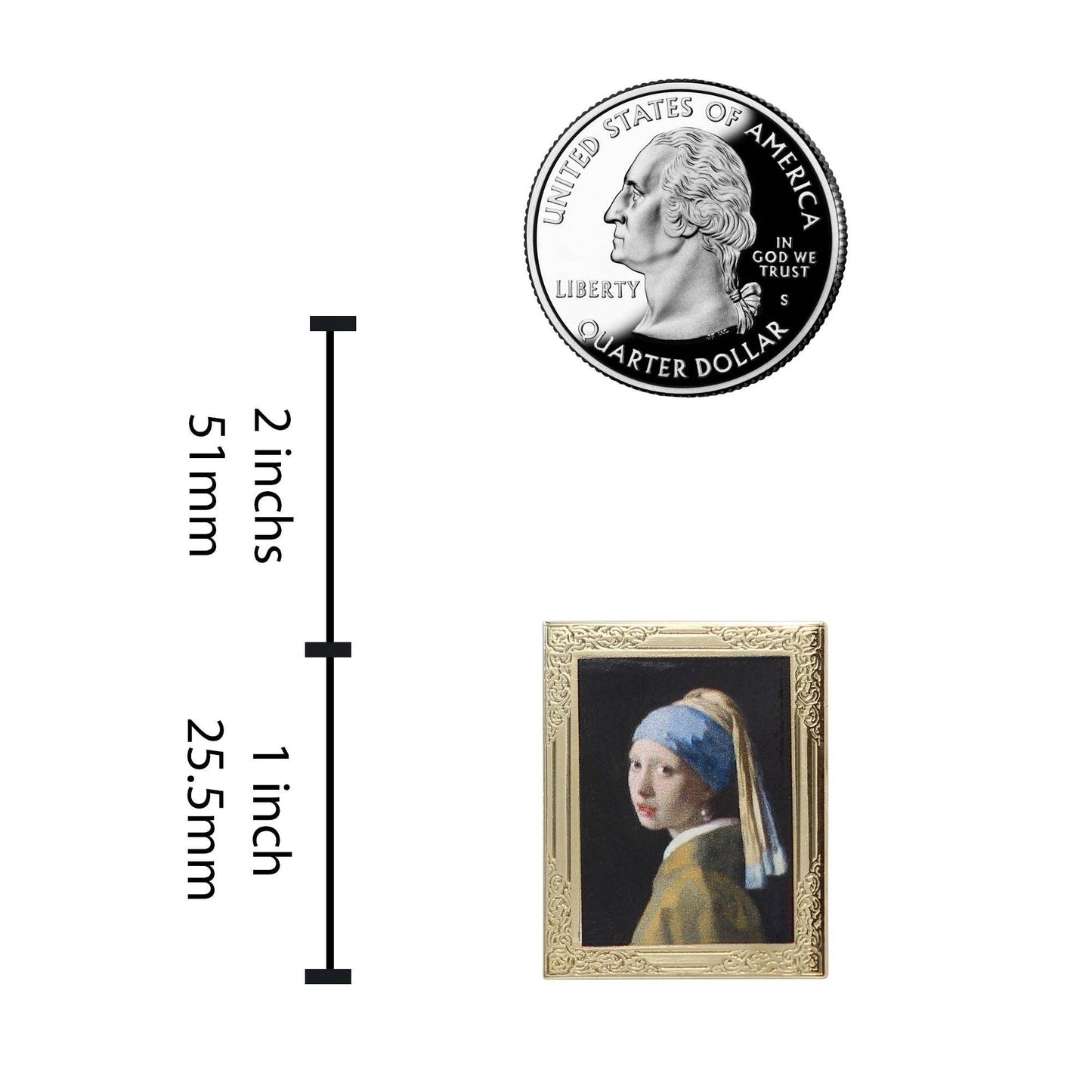 Girl with a Pearl Earring by Vermeer Art Frame Pin | Museum Enamel Lapel Pin-Real Sic-The Bullish Store