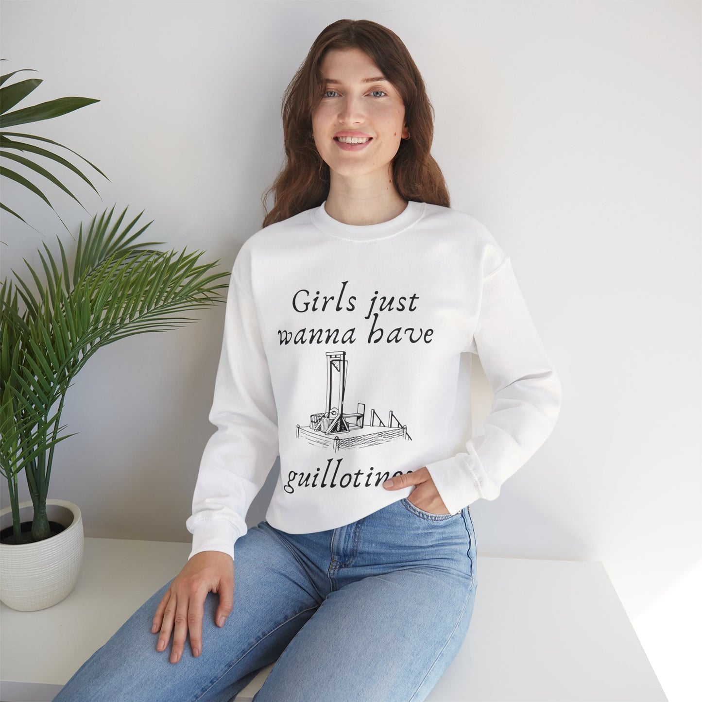 Girls Just Wanna Have Guillotines Unisex Heavy Blend™ Crewneck Sweatshirt [Sizes S-5X]