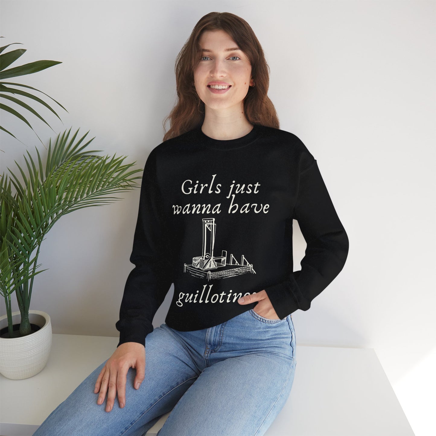 Girls Just Wanna Have Guillotines Unisex Heavy Blend™ Crewneck Sweatshirt [Sizes S-5X]