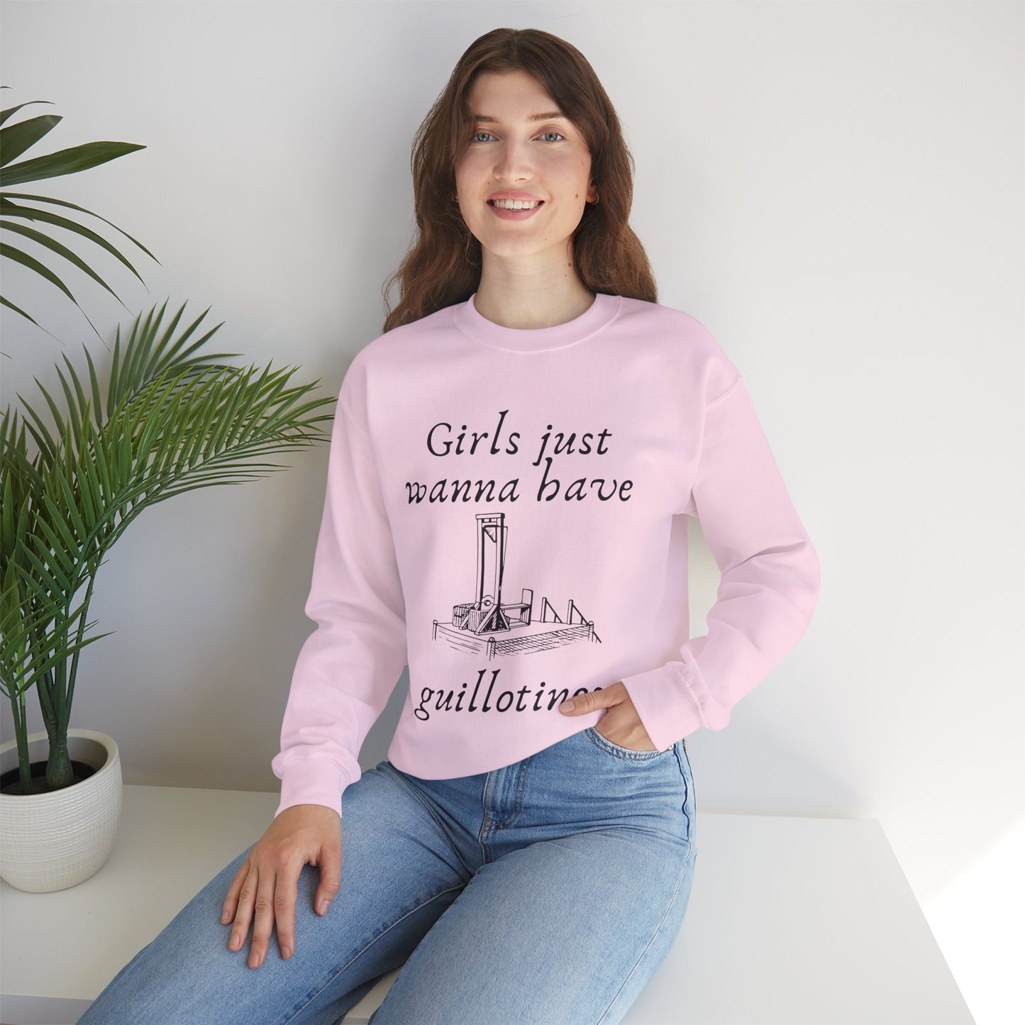 Girls Just Wanna Have Guillotines Unisex Heavy Blend™ Crewneck Sweatshirt [Sizes S-5X]