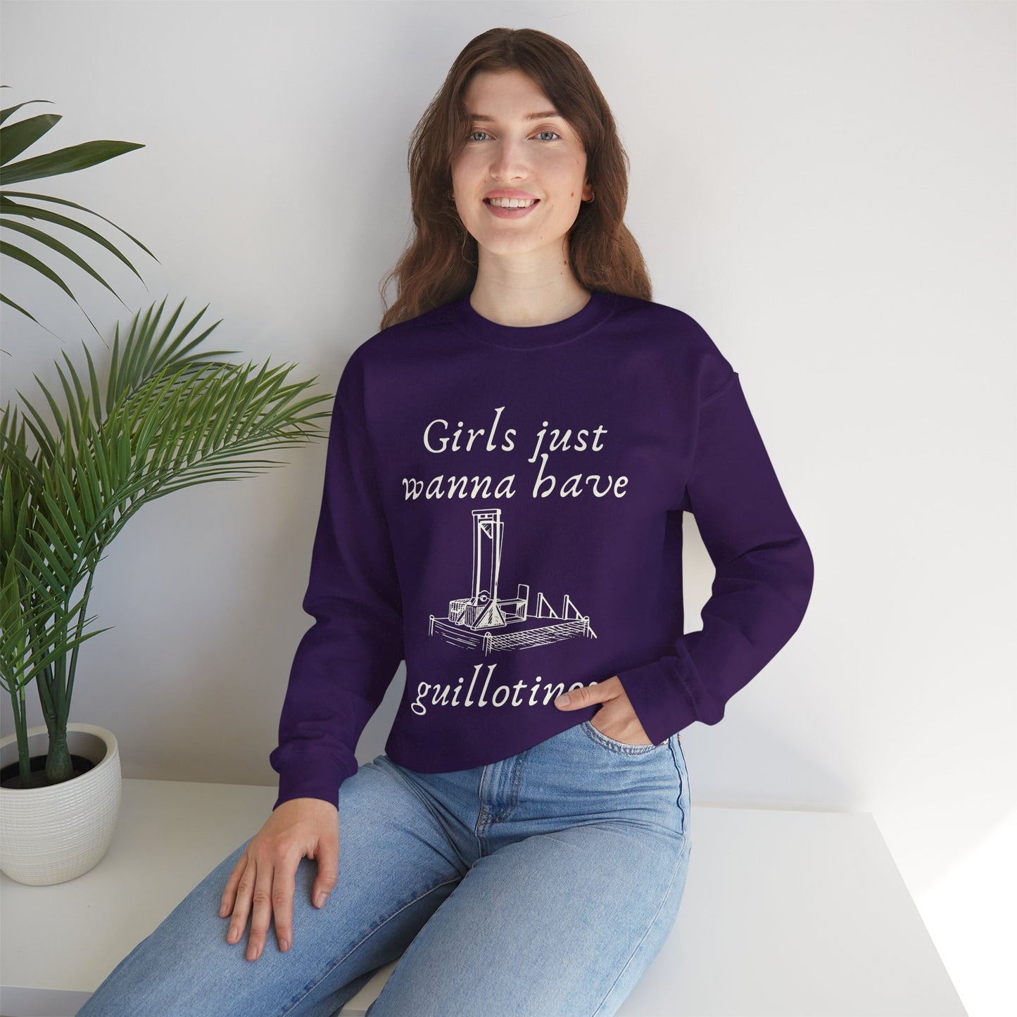 Girls Just Wanna Have Guillotines Unisex Heavy Blend™ Crewneck Sweatshirt [Sizes S-5X]