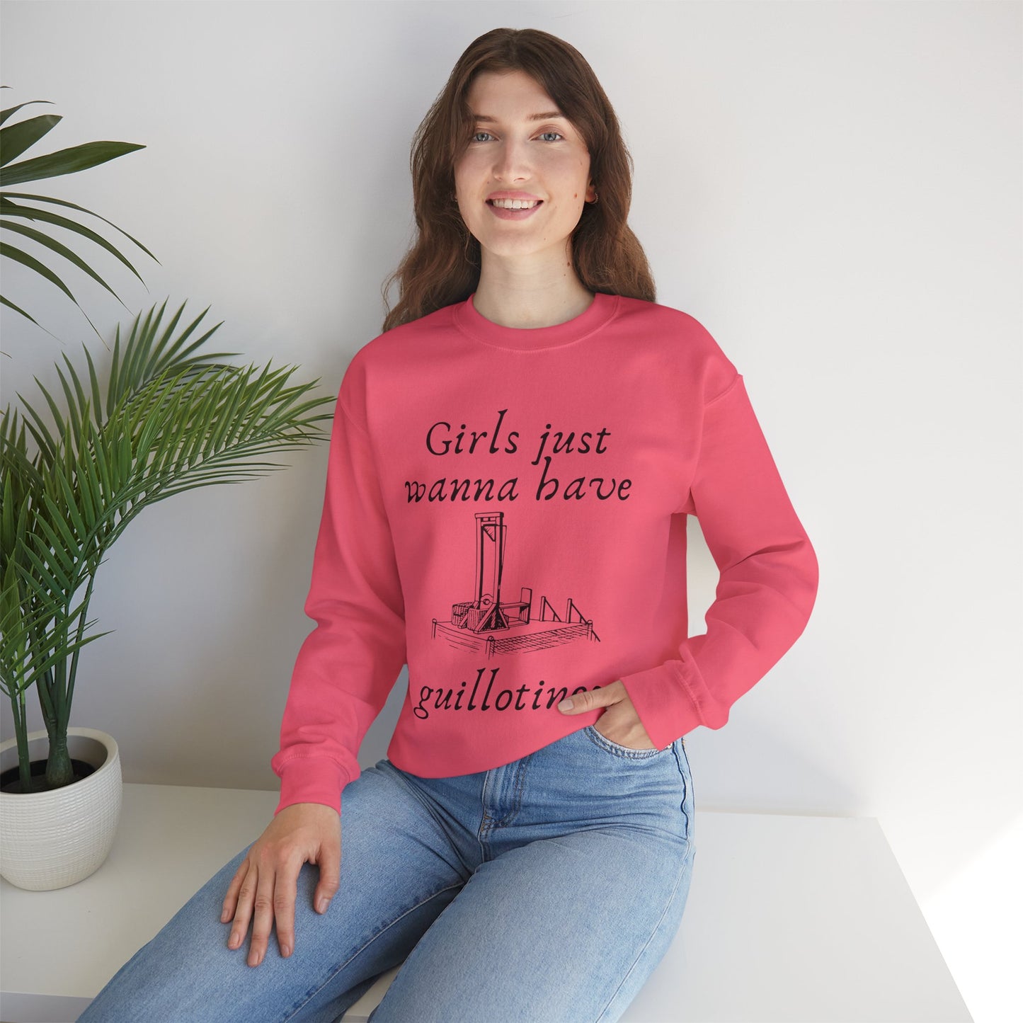 Girls Just Wanna Have Guillotines Unisex Heavy Blend™ Crewneck Sweatshirt [Sizes S-5X]
