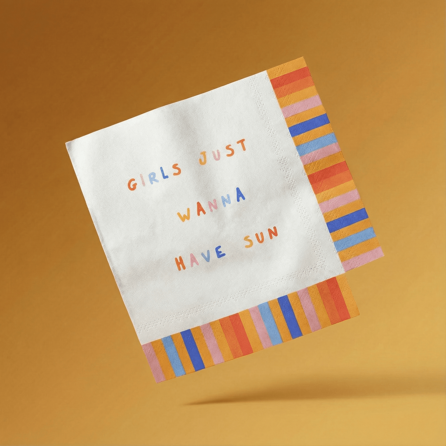 Girls Just Wanna Have Sun Fringe Beverage Napkins  | Party Cocktail Paper Napkin | 5"