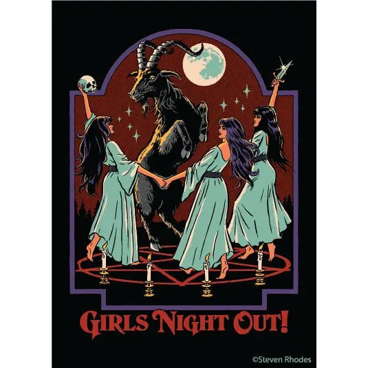 Girls Night Out Rectangular Magnet | Refrigerator Magnetic Surface Decor | 3" x 2"