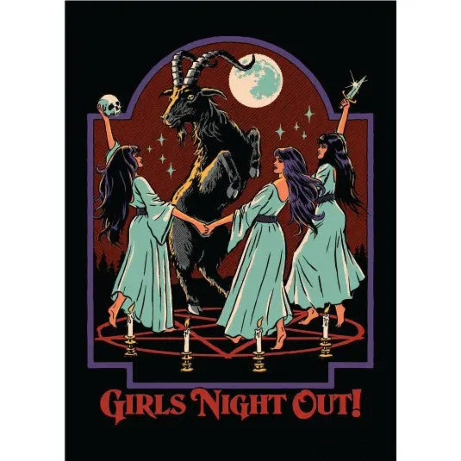 Girls Night Out Rectangular Magnet | Refrigerator Magnetic Surface Decor Art by Steven Rhodes | 2.5" X 3.5"-Ephemera-The Bullish Store