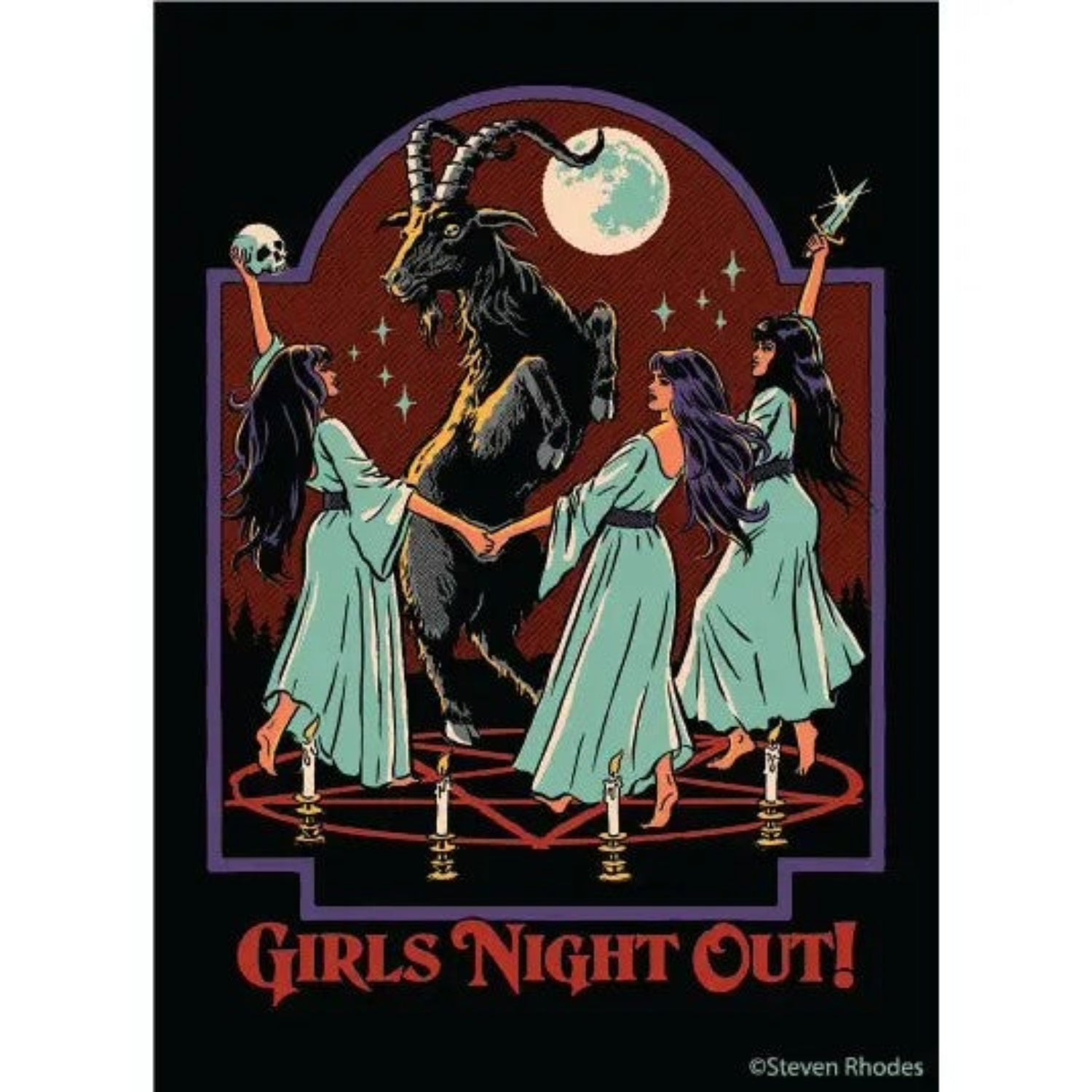 Girls Night Out Rectangular Magnet | Refrigerator Magnetic Surface Decor Art by Steven Rhodes | 2.5" X 3.5"-Ephemera-The Bullish Store