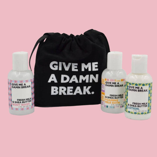 Give Me A Damn Break Bath Set | 3 Funny Body Care Items in Gift Bag | Smartass & Sass at GetBullish