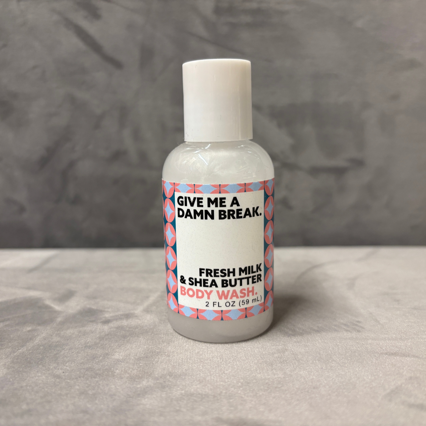 Give Me A Damn Break Travel Size Body Care in Fresh Milk & Shea Butter | Stocking Stuffer 2 Oz Size