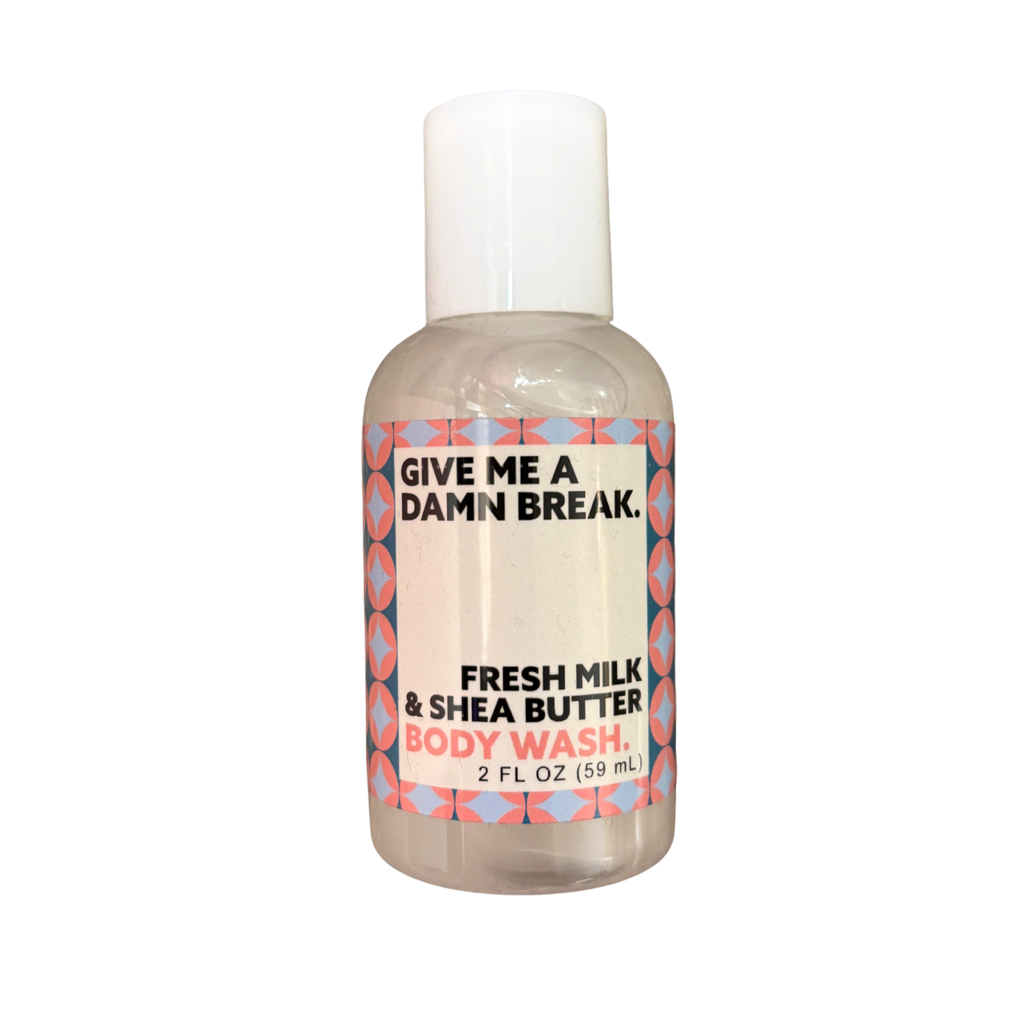 Give Me A Damn Break Travel Size Body Care in Fresh Milk & Shea Butter | Stocking Stuffer 2 Oz Size