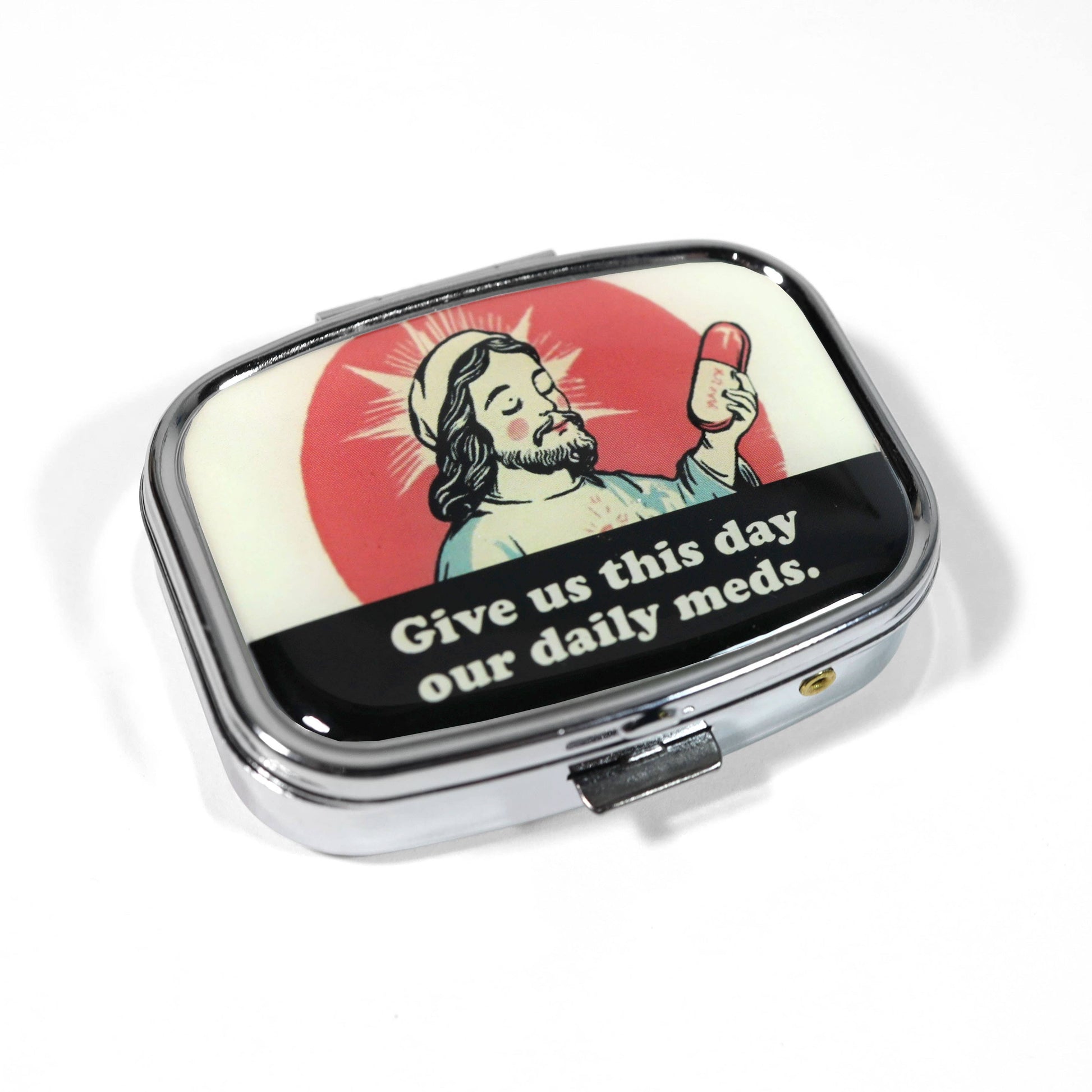 Give Us This Day Our Daily Meds Metal Pill Box