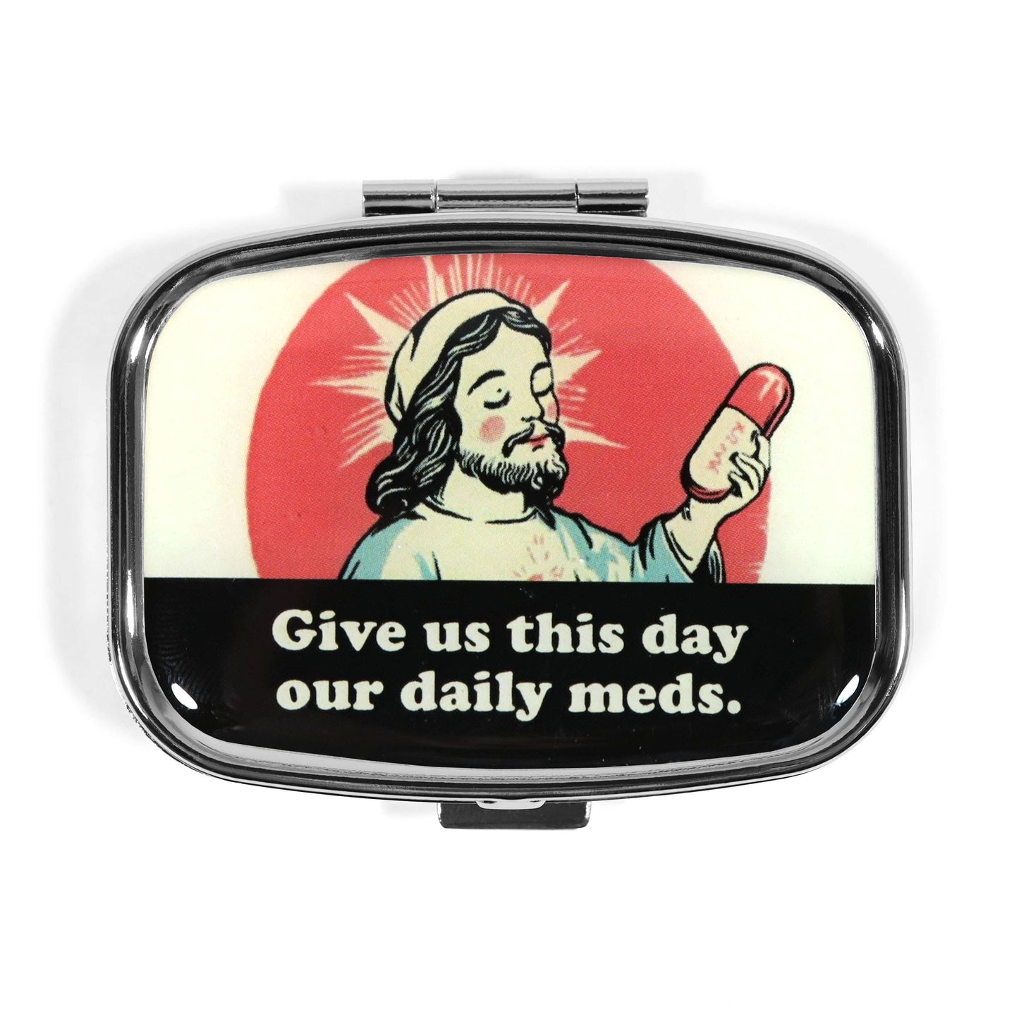 Give Us This Day Our Daily Meds Metal Pill Box