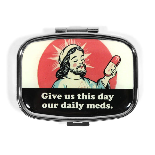 Give Us This Day Our Daily Meds Metal Pill Box