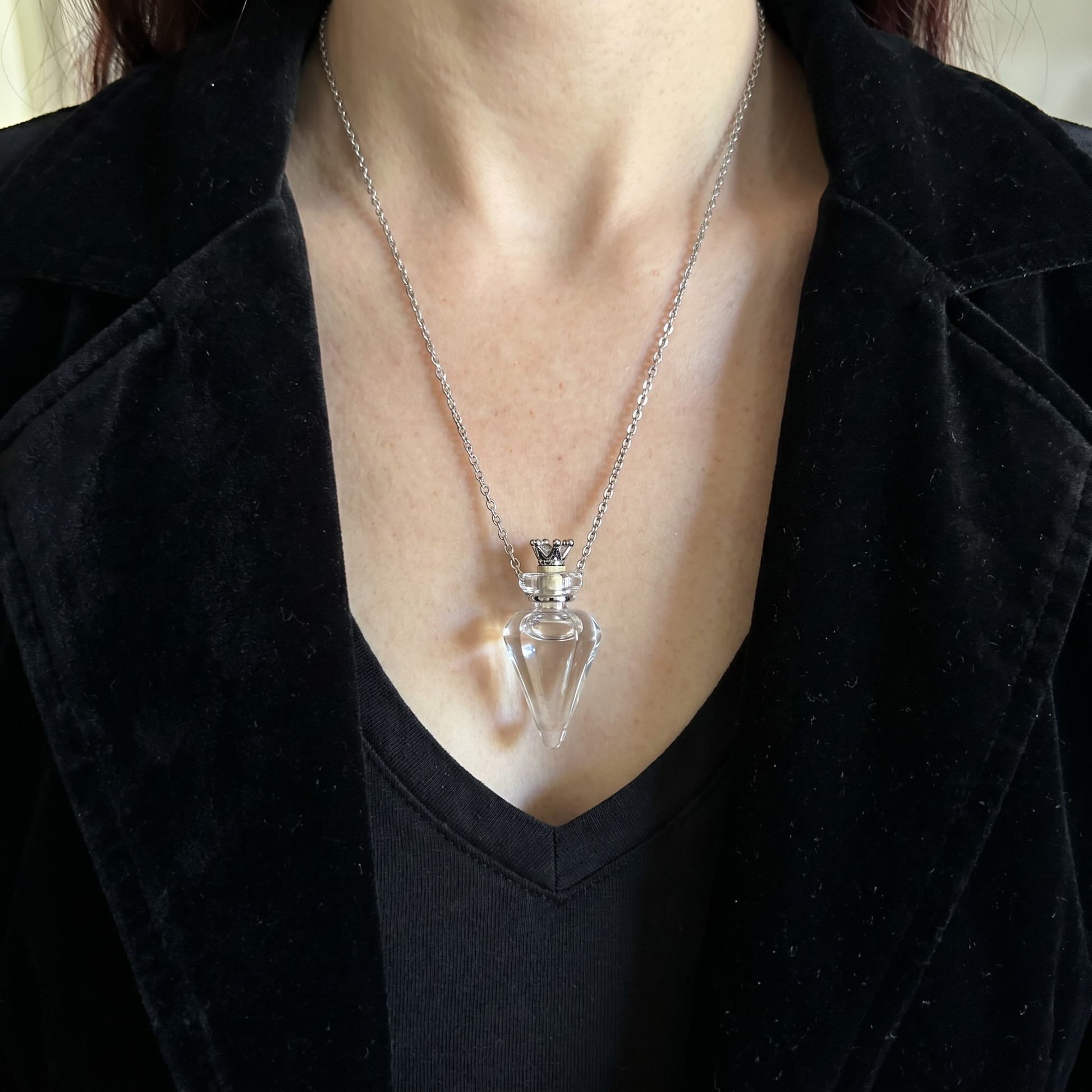 Glass Potion Bottle Necklace | Opens! Witchy Apothecary Pendant